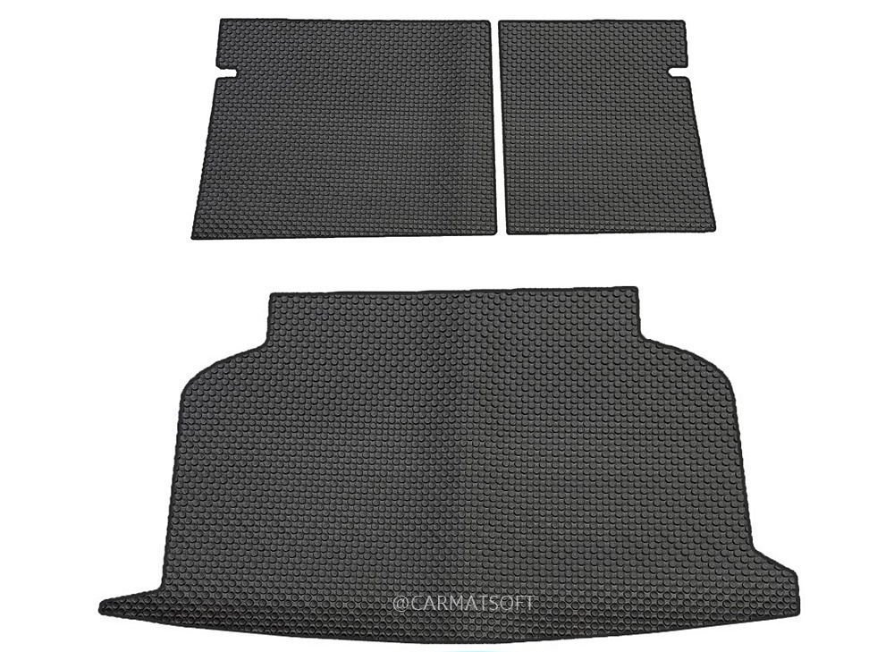 แผ่นปูท้ายรถ MG 3 HYBRID 2024 แผ่นปิดเบาะหลัง เอ็มจี3 ลายกระดุมเล็ก สวยงาม ทนทาน เข้ารูป 3ชิ้น