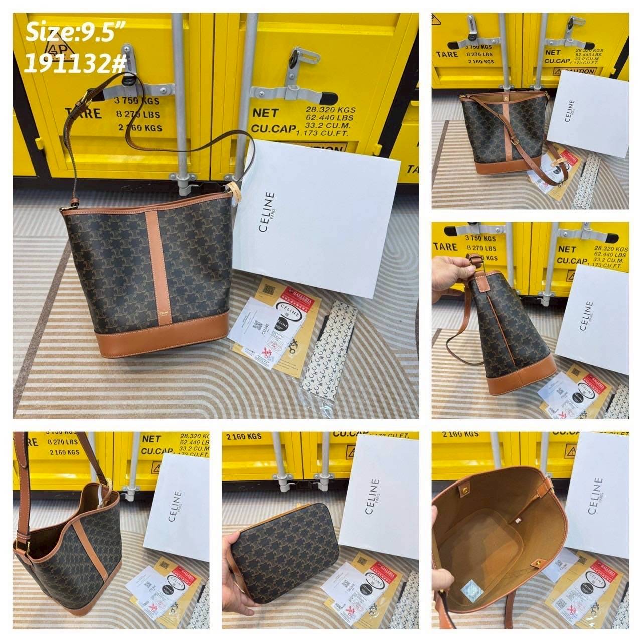 Celine bucket bag in Triomphe canvas and leather / Celine Tote Bag 6" 8" 9.5" กระเป๋าสะพายทรงบัคเก็ต โท้ทรุ่นแรกของแบรนด์ที่ได้รับความนิยมมากที่สุด ควรมีติดตู้ไว้เลย ดีไซน์สวยคลาสสิคไม่มีเอาท์
