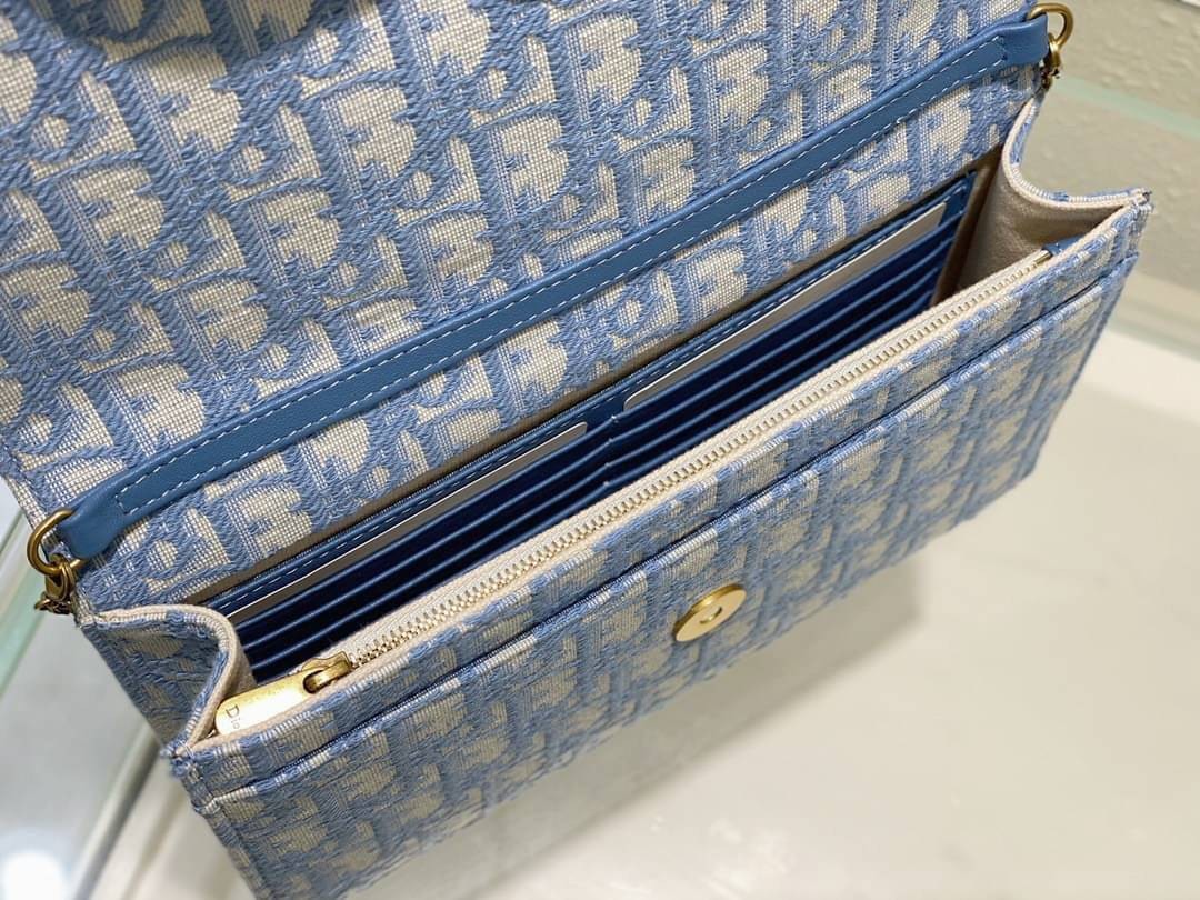 Dior Saddle Pouch Blue Oblique Jacquard / Dior oblique Saddle pouch เกรดใช้งานสลับของจริง ออริจินอล ภาพสินค้าถ่ายจากงานขายจริง ใช้งานต่างประเทศได้