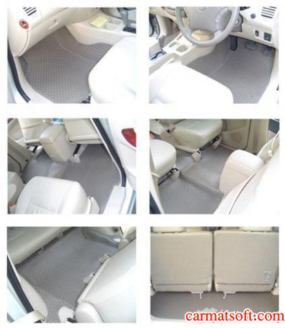 พรมปูพื้นรถยนต์TOYOTA INNOVA ปี2004-15 พรมลายกระดุม อินโนว่า สีน้ำตาล เต็มคัน