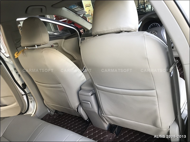 ชุดหุ้มเบาะรถยนต์ ALTIS 2008-2013 หนังPVC เกรดA หนา1มิล สีครีม