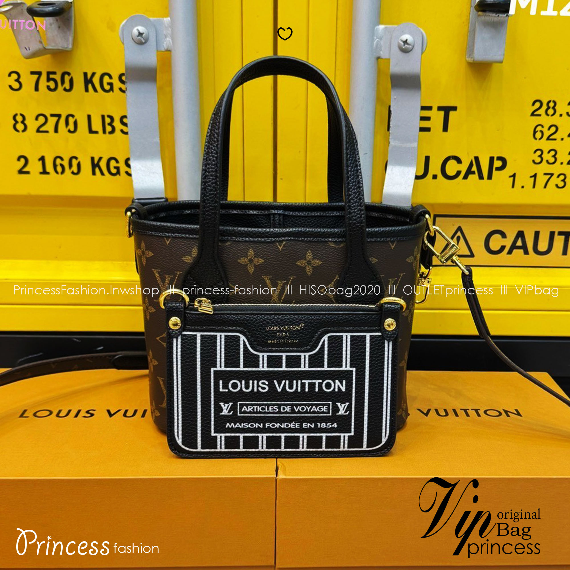 LV Neverfull Bandouliere Inside Out BB Bag Monogram Canvas กระเป๋าทรงโท้ทไซส์เล็ก พร้อมใบลูกพิมพ์ลายแบรนด์สุดไอคอนิก กลับใช้งานได้ 2 ด้านสุดคุ้ม