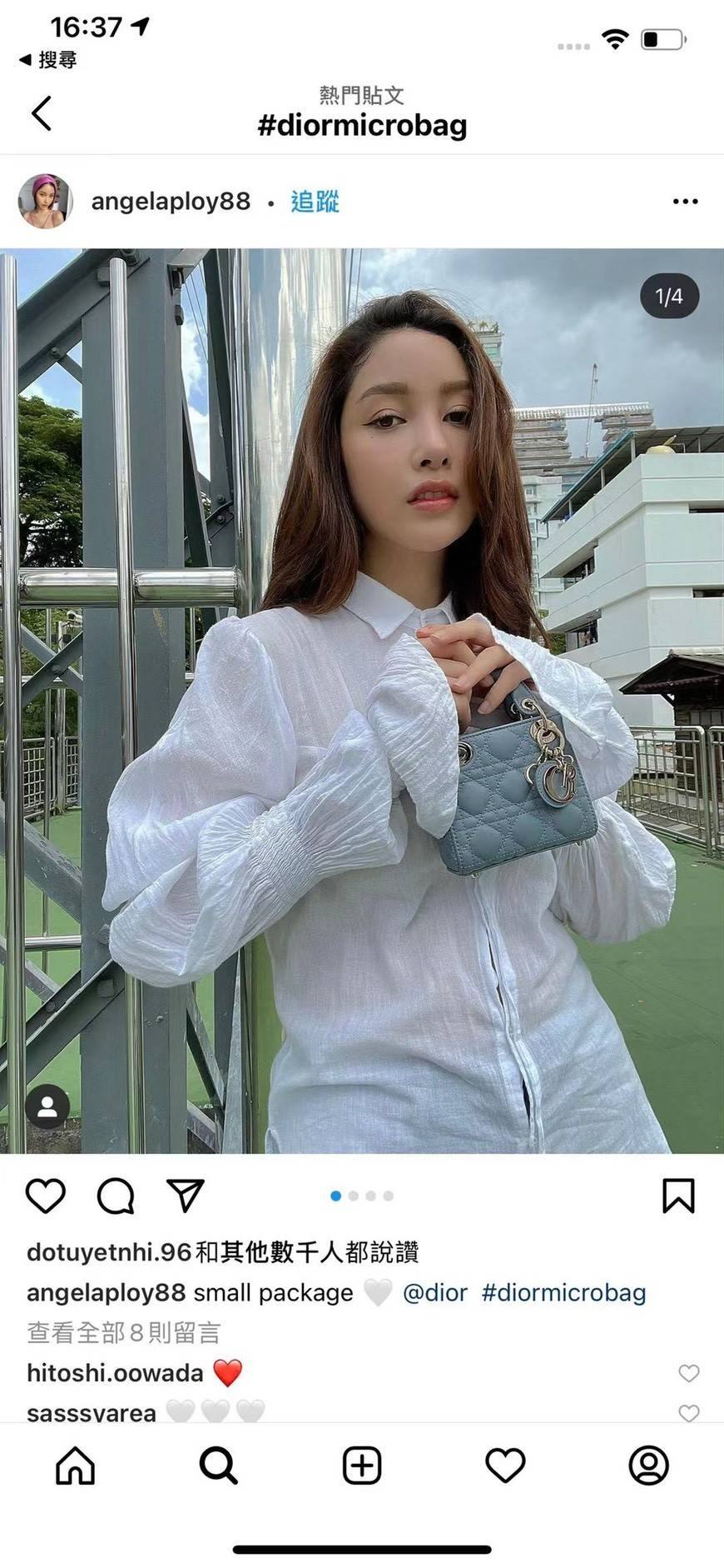 VIP 】หนังแท้ CHRISTIAN DIOR MICRO LADY DIOR BAG Cannage Lambskin