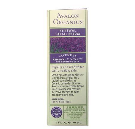 (Pre-order) Avalon Organics Renewal Facial Serum,Lavender 1 oz (30 g)