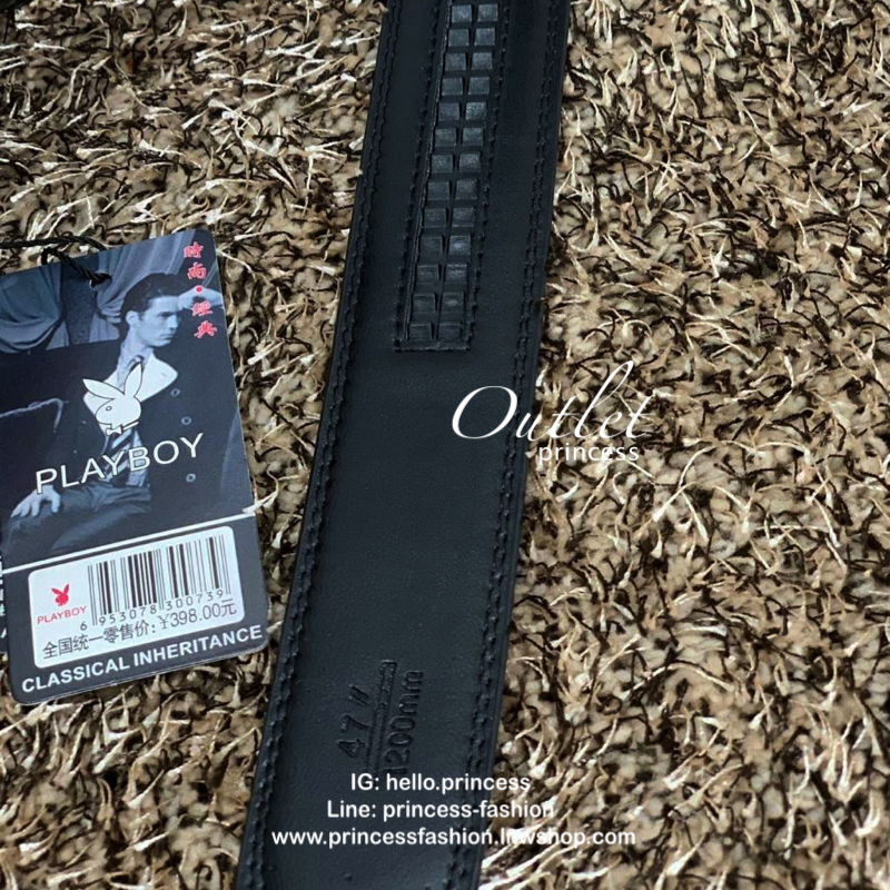 PLAYBOY LETHER BELT เข็มขัดผู้ชาย ห้วเข็มขัดมีโลโก้แบรนด์ หัวเข็มขัดสามารถถอดออกได้ค่ะ เลื่อนปรัความยาวสาย Freesize ค่ะ พร้อมส่งในราคาน่ารักทีเดียวเลยจร้าา