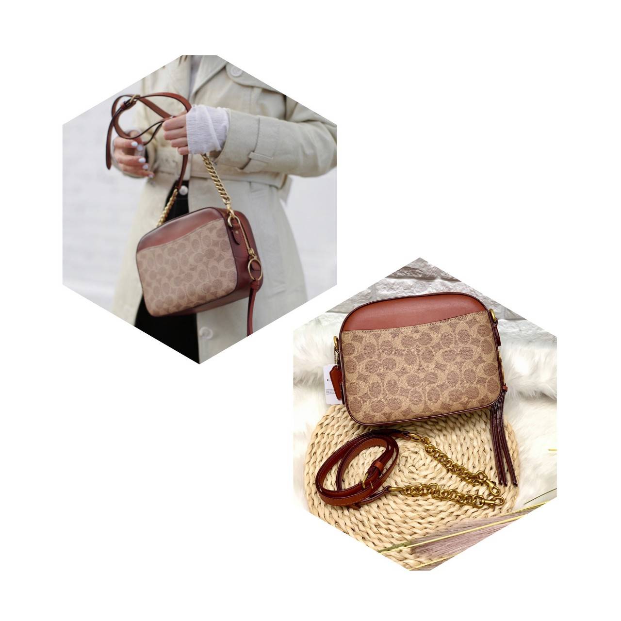 COACH SIGNATURE CROSSBODY BOX BAG ((F31208)) 🔺สินค้าขายดี กระเป๋าสะพายวัสดุหนังแท้ จาก coach factory outlet หนังนิ่ม ทรงสวย ตัวกระเป๋าลายแบรนด์ ตัดขอบหนังเรียบได้สวยงามค่ะ ด้านหน้า-หลัง มีช่องสำหรับใส่ของ เปิดปิดกระเป๋าแบบซิป ที่จับเป็นพวงหนังอะไห