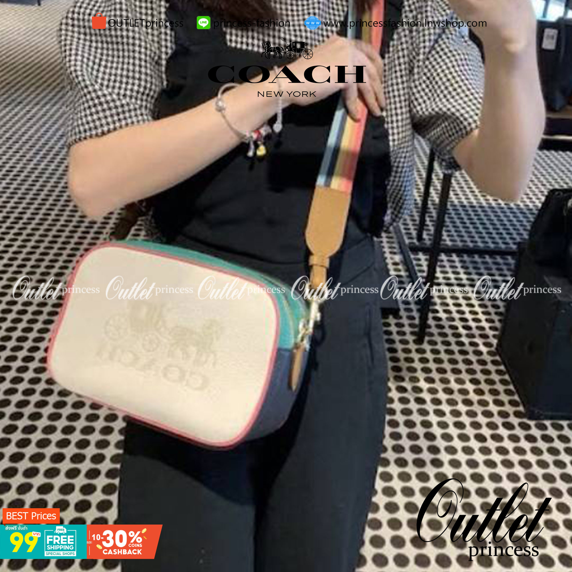 COACH JES CROSSBODY IN COLORBLOCK((72704)) พร้อมส่งอีกครั้ง ห้ามพลาดก่อนหมดค่ะ! กระเป๋าสะพายข้าง//หรือครอสบอดี้ร์ หนังแท้นิ่ม ลายหนังสวยงาม ด้านหน้ามีโลโก้แบรนด์แบบรถม้าเก๋ไก๋ค่ะ มี2ช่องซิปหลักให้ใส่ของ;สามารถใส่กระเป๋าเงินใบยาวได้;ของอื่นๆได้หลายอย่างเลย