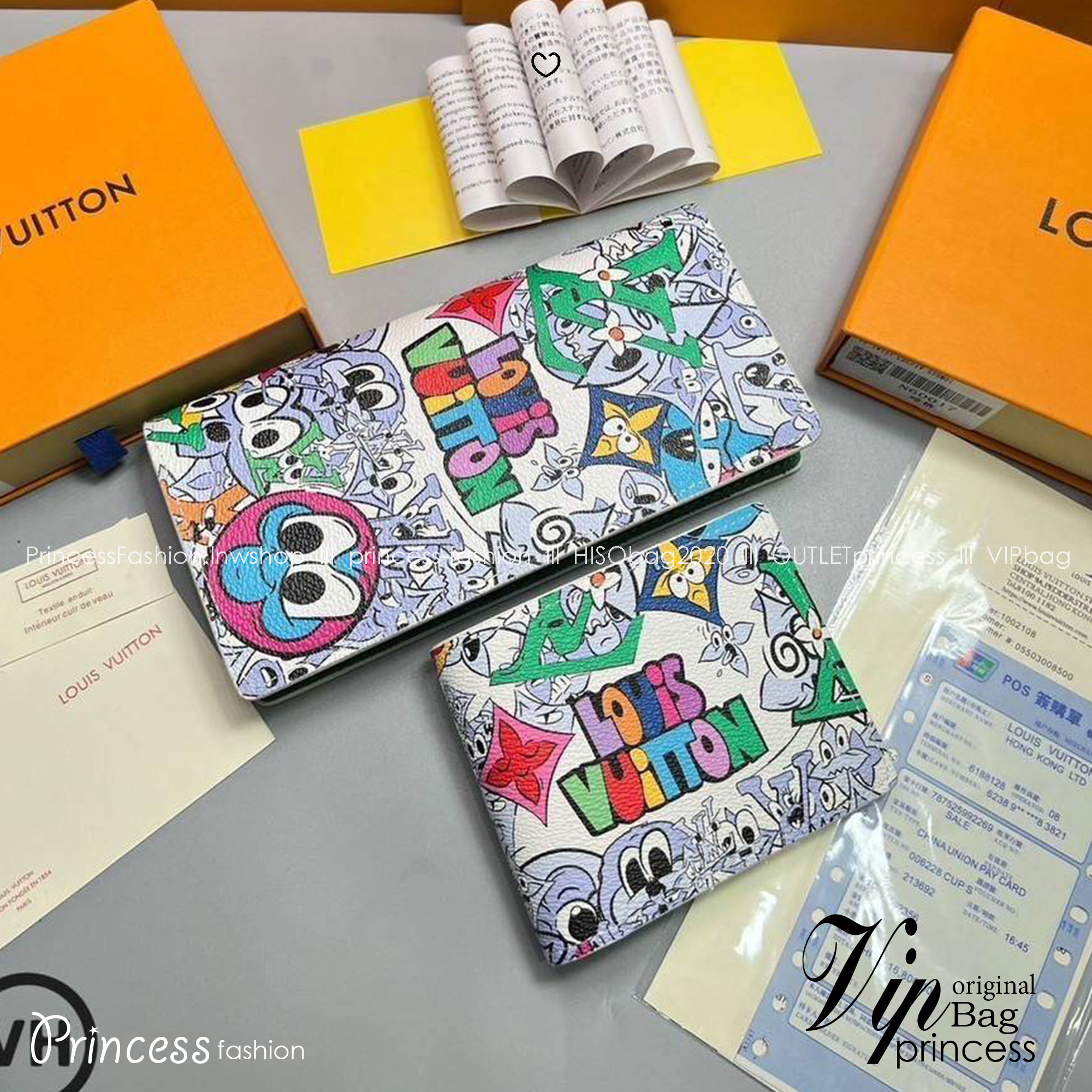 ORI หนังแท้ | LV Long Wallet / LV Short Wallet / LV Brazza Monogram Comic Wallet กระเป๋าสตางค์ใบยาว กระเป๋าสตางค์ใบสั้น กระเป๋าสตางค์ผู้ชาย