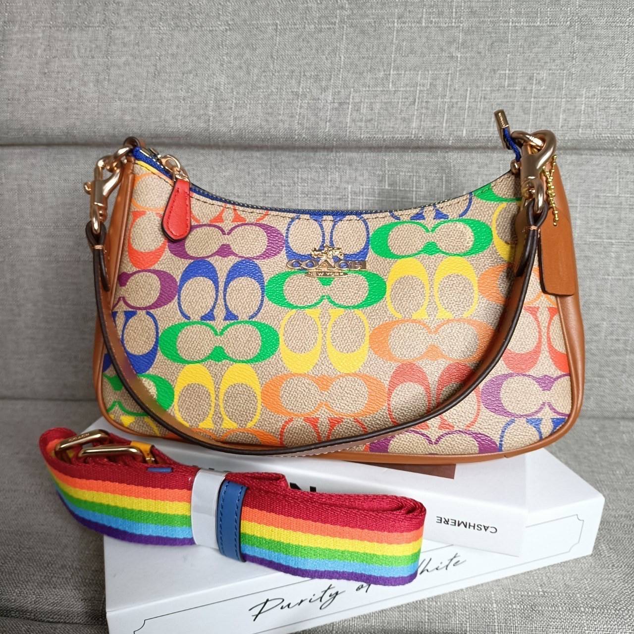 พร้อมส่งครบสี สวยทุกสีเลยค่า😘 ((CA173//CA209//CA548)) COACH TERI SHOULDER BAG 🔹กระเป๋าทรงพอช ในรูปแบบหนังแท้ หนังนิ่มสวยมากค่ะ