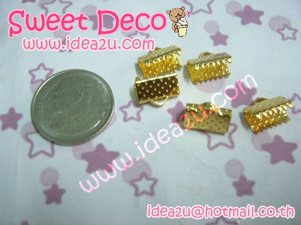 ตัวปิดปมสีทอง ขนาดกว้าง 1 Cm (10 ชิ้น/แพ็ค)