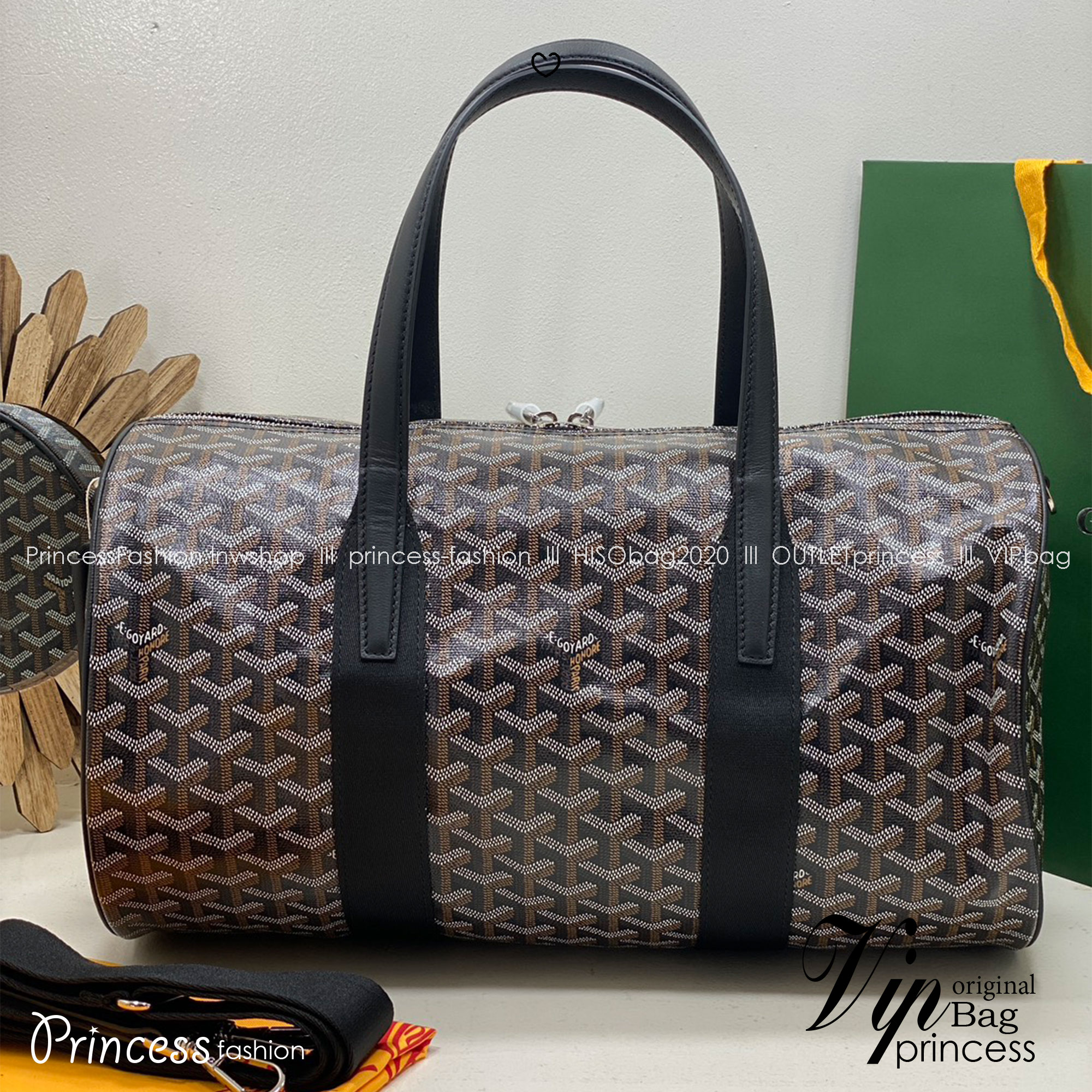ORI หนังแท้ | Goyard Barrel 40 Sports Bag กระเป๋าสะพายทรง Keepall ใบใหญ่ ดีไซน์สปอร์ต ภายในโล่งกว้าง จุของได้เยอะ มีหูจับด้านบน เพิ่มฟังชั่นหูหิ้วด้านข้าง สะดวกใช้งาน