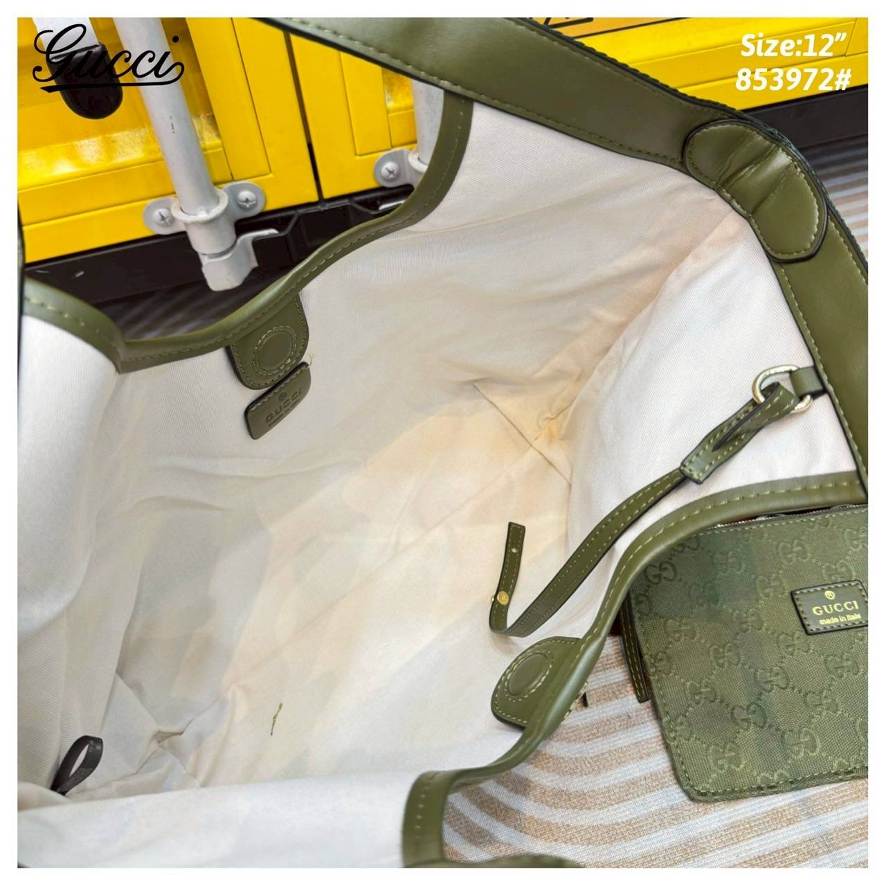 Gucci Giglio Medium tote bag กระเป๋าทรงสะพายทรงโท้ทใบใหญ่ สีใหม่เขียวรับทรัพย์ ดีไซน์ใหม่ล่าสุด สวยหรู่เท่มาก มาพร้อมใบเล็กเข้าเซ็ท