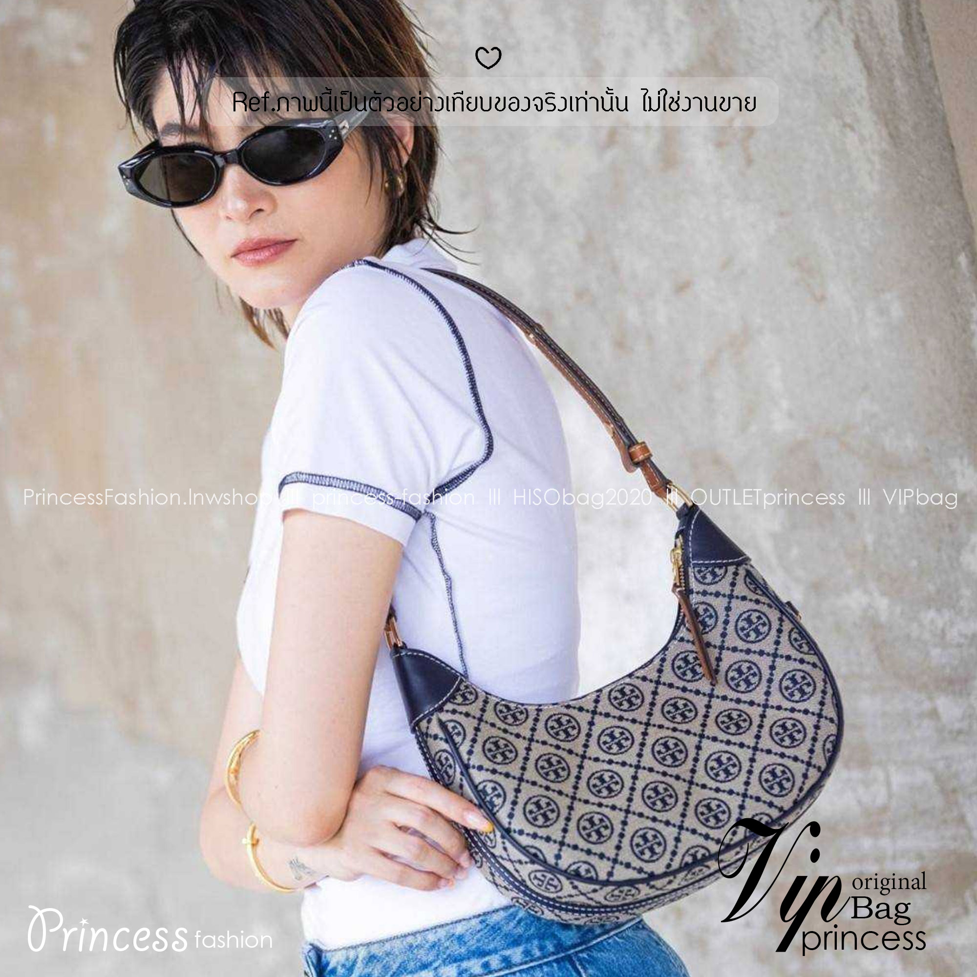 TORY BURCH T MONOGRAM CRESCENT BAG คอลเลคชั่นใหม่มาแรง! สมแก่การรอคอยในสไตล์ทีโมโนแกรมอันเป็นเอกลักษณ์ รูปทรงสวยโดดเด่น สะพายง่ายคล่องตัว