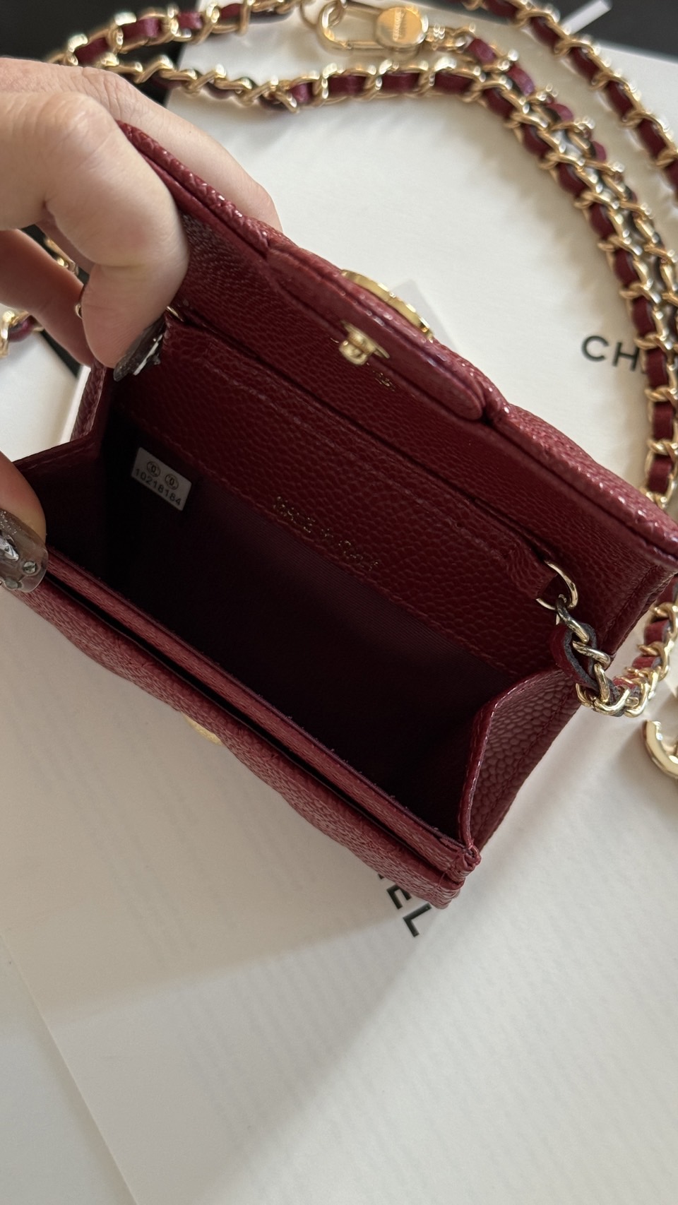 CHANEL mini wallet on chain crossbody กระเป๋าสตางค์พร้อมสายโซ่ หนังแท้ เกรดออริจินอล 1:1 สลับแท้