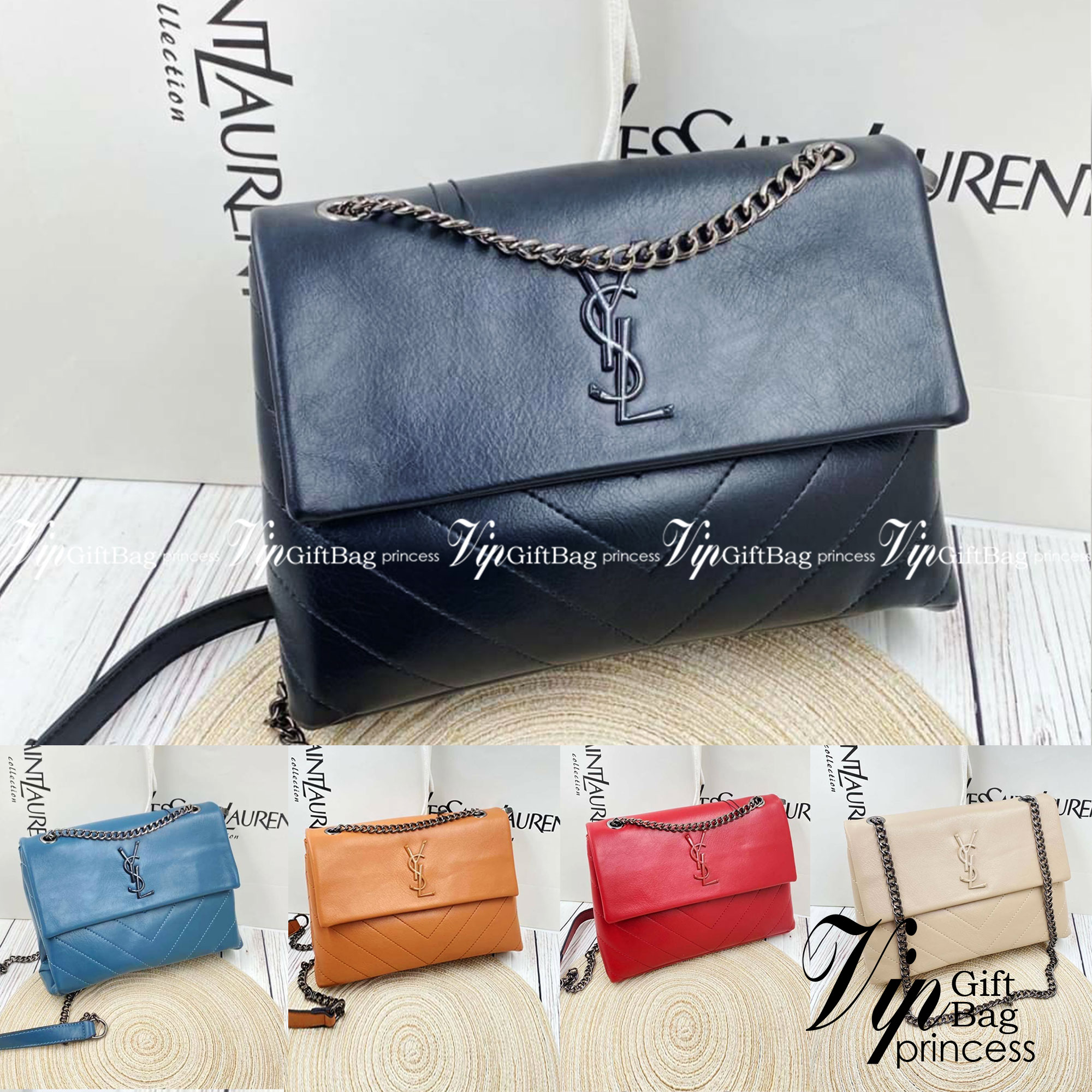 VIP 🥂 YVES SAINT LAURENT Large Sunset Shoulder Bag / YSL Shoulder Bag 11" ภาพสินค้าถ่ายจากงานขายจริง พร้อมส่งที่ไทย