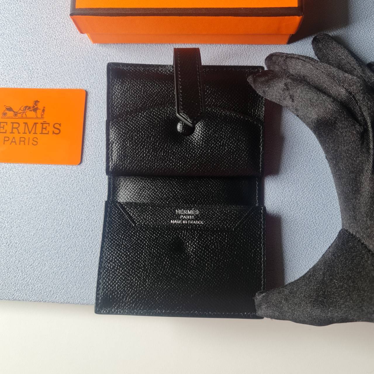 VIP หนังแท้ 】HERMES MINI BEARN WALLET UNISEX