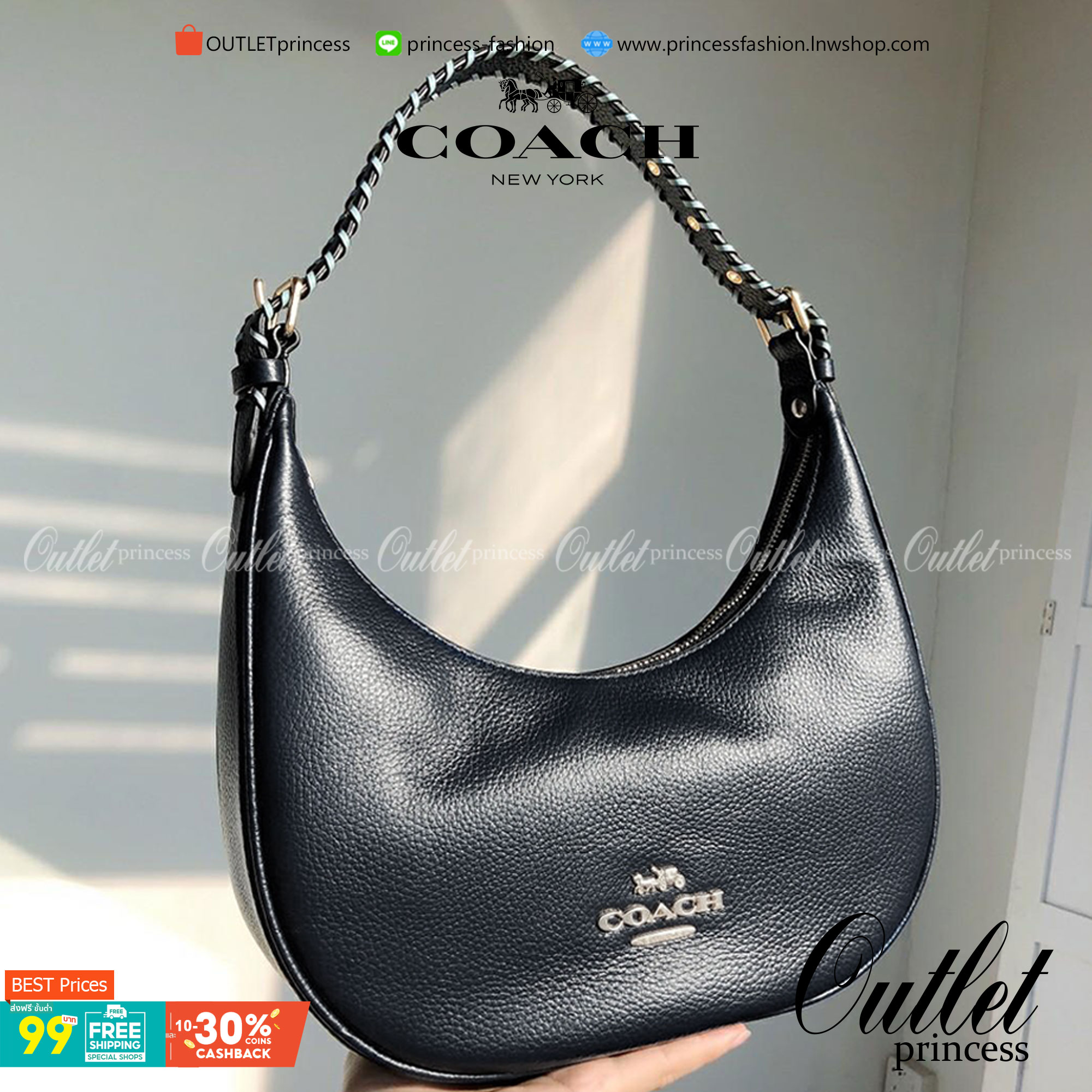 COACH BAILEY HOBO WITH WHIPSTITCH ((C4108//C1322)) พร้อมส่งที่ไทย!! สวยจริงไม่จกตาแน่นอนค่าา กระเป๋าทรงโค้ง ใช้แบบหิ้วหรือคล้องไหล่ก็ดูดี ใช้วัสดุหนังแท้ชั้นดี หนังสวยมากๆค่ะ ด้านหน้าใช้อะไหล่แบรนด์ตัวใหญ่ หรู ดูสะดุดตามีเดียว