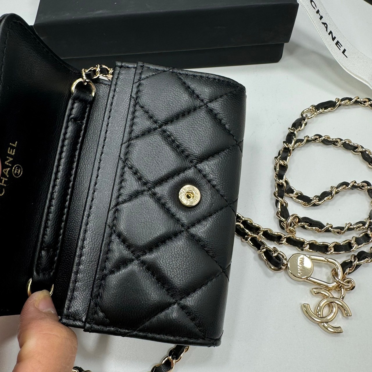 CHANEL mini wallet on chain crossbody กระเป๋าสตางค์พร้อมสายสะพายไซส์มินิ เกรดออริ 1:1 ใช้งานต่างประเทศได้ ภาพถ่ายจากงานขายจริง