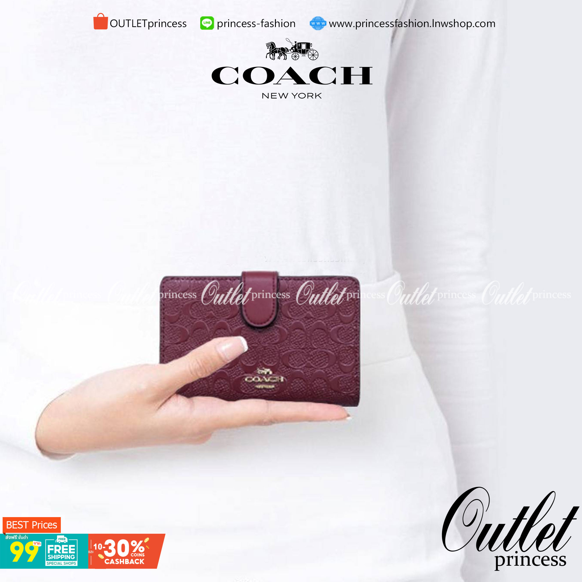 OUTLET 】COACH F25937 MEDIUM CORNER ZIP WALLET กระเป๋าสตางค์ใบกลาง 🔥 รุ่นหนังแก้วสุดฮอต!! สวยหรู ขนาดกำลังเหมาะมือ ดูดีดูแพงทุกสี มีช่องใส่บัตรและธนบัตรครบ และมีช่องแยกสำหรับใส่เหรียญ มาให้ครบเซ็ท พร้อมเสิร์ฟความสวยให้ถึงบ้านไปเลยจ้า