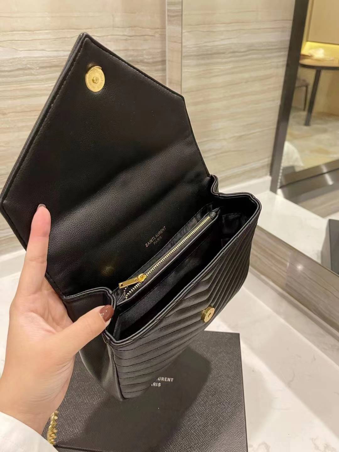 Saint Laurent medium College quilted leather shoulder bag