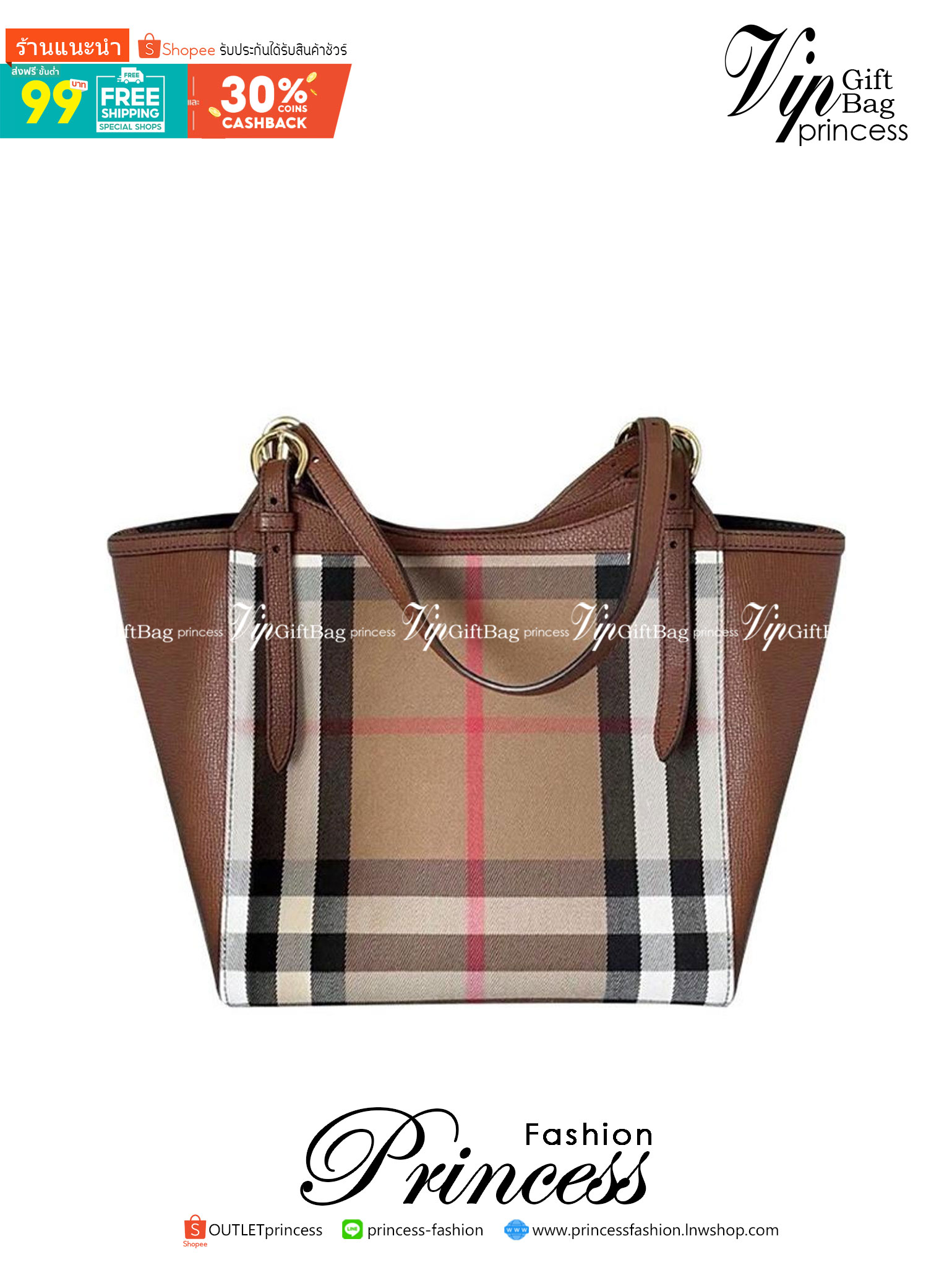 Burberry House Check Derby Canterbury Leather Tote / Burberry Tote Bag กระเป๋าถือหรือสะพายไหล่ วัสดุ canvas +หนังแท้ ภายในโล่ง มี1ช่องซิปและ2ช่องเล็กใส่ตังค์ใส่บัตร น้ำหนักเบา จุของได้เยอะ ครบจบใบเดียวทั้งเที่ยวและไปทำงานคุ้มสุดๆ ไม่ควรพลาดเลยค่า