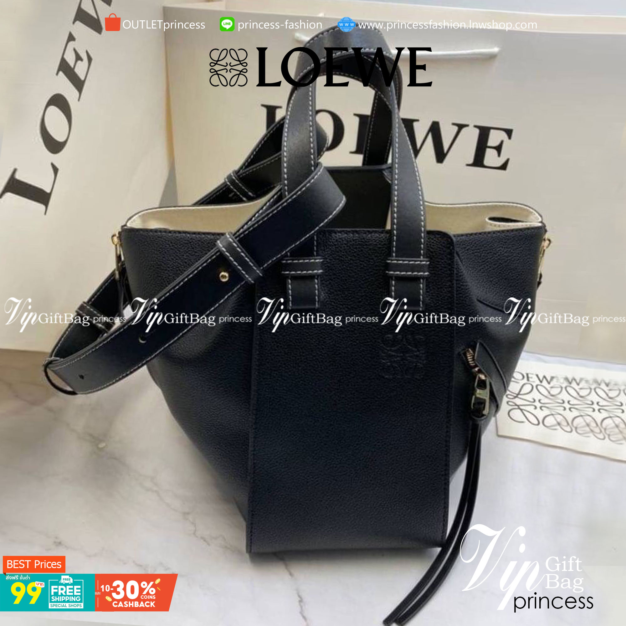 VIP GIFT 】หนังแท้ Loewe Small Hammock bag in pebble grain calfskin A multifunctional bag with supple side panels that release to change its shape. Looped straps allow the bag to be worn in multiple ways. This small version is in pebble grain calfskin.