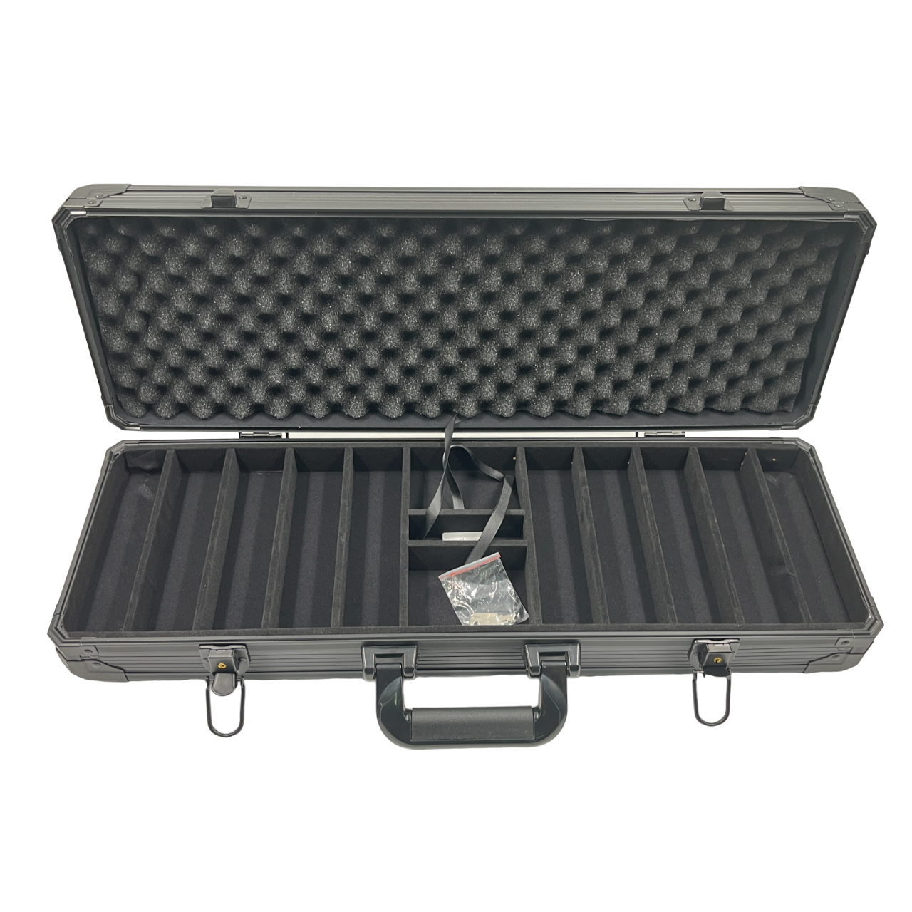 กระเป๋าใส่ชิพโป๊กเกอร์สีดำทรงหนา จำนวนบรรจุ 500 เหรียญ