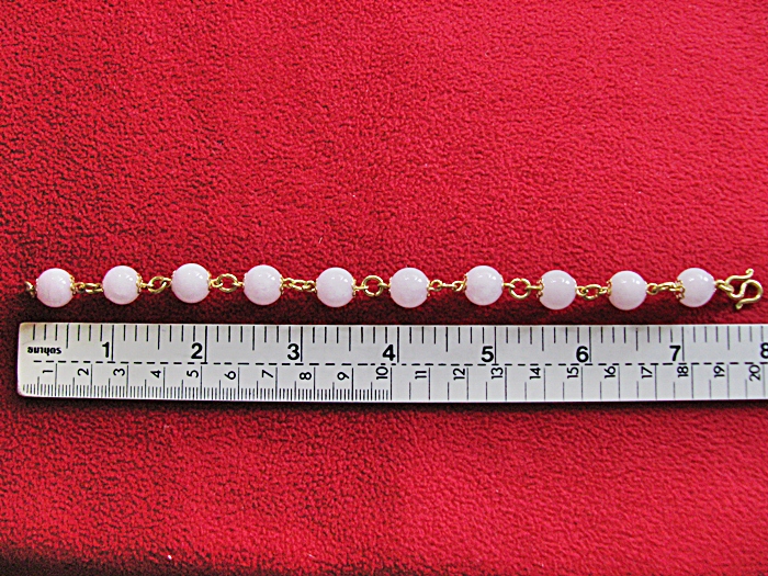 สร้อยข้อมือทองเหลืองหินโรสควอตซ์(ความรัก)ค่ะ