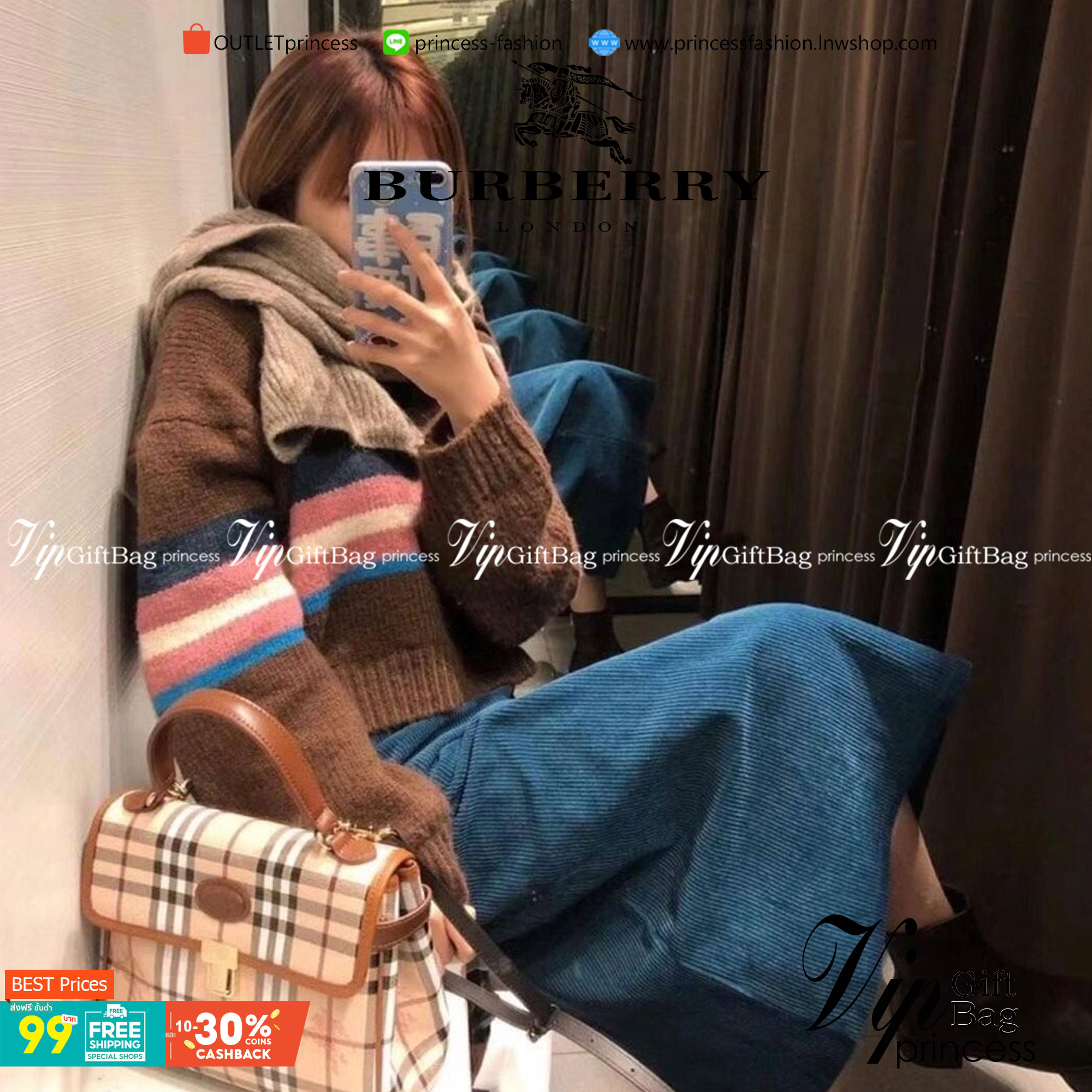 Burberry london kelly bag vintage with strap Gift Bag เป็นขนาดที่พอเหมาะกับการใช้ในชีวิตประจำวัน รูปทรงคลาสสิกที่ไม่ทิ้งในเรื่องของคุณสมบัติการใช้งานลวดลาย Vintage Check ที่ถือว่าเป็นสัญลักษณ์อันเก่าแก่ของแบรนด์ เสริมทุกสไตล์การแต่งตัวได้แบบไม่มีตกยุค พร้