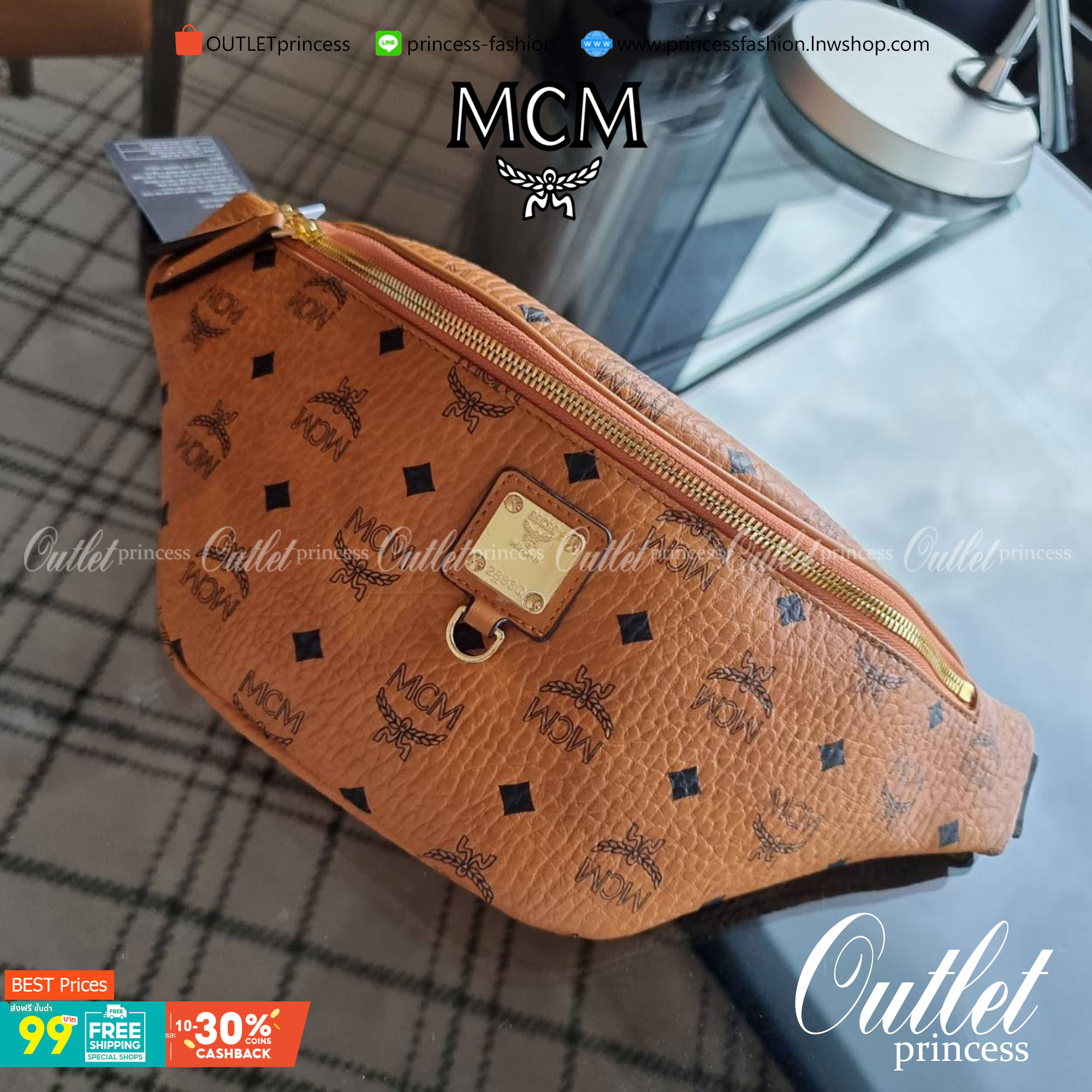 M.C.M FURSTEN BELT BAG IN VISETOS กระเป๋าคาดอกยอดฮิต หนุ่มๆสาวๆใช้ได้ไม่มีเบื่อ รุ่นขายดี ลายวิเซโต้เอกลักษณ์ ทั้งสปอร์ตและดูหรูในตัว ใช้งานง่าย ได้ทุกลุค วัสดุหนังแคนวาสคุณภาพดี มีช่องซิปหลัก และซิปด้านหลังกระเป๋า ภายในเป็นช่องโล่งบุผ้าซับอย่างดี รุ่น un
