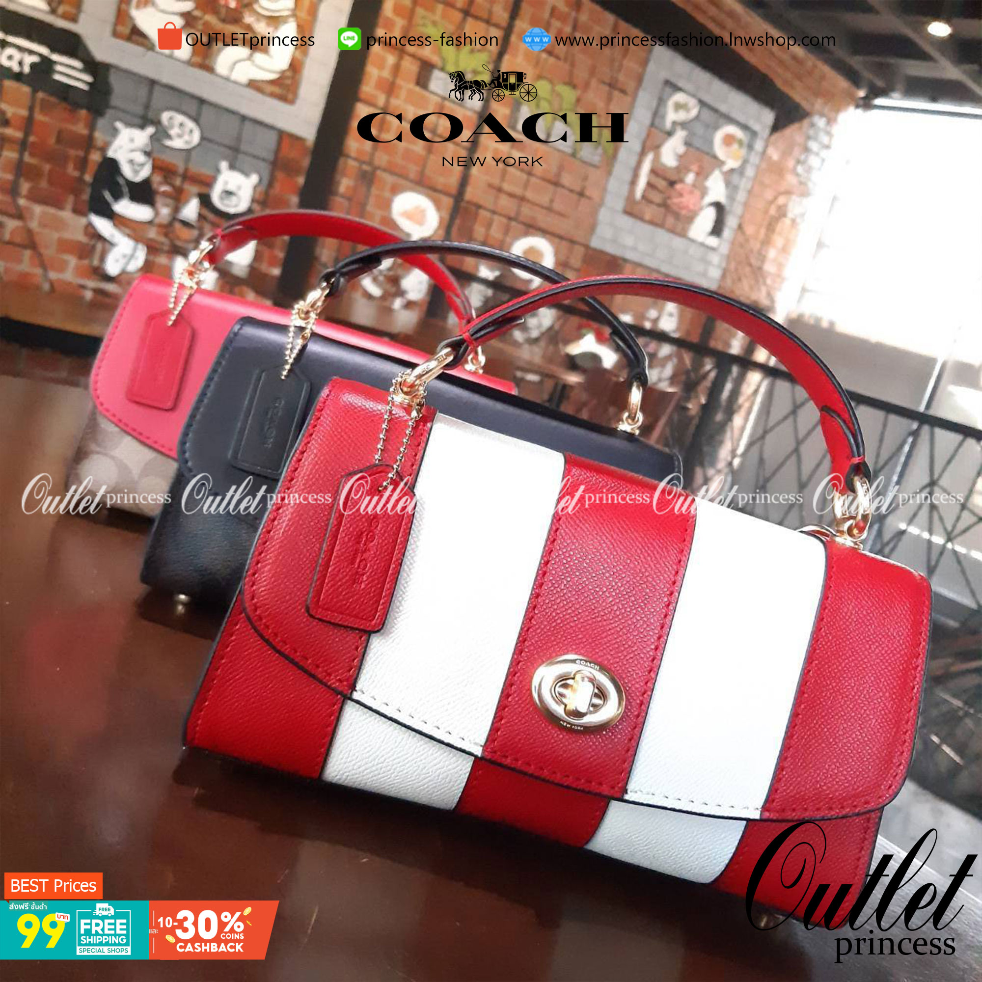 COACH TILLY SATCHEL 23 IN SIGNATURE CANVAS ((C1802//C1439/C1435)) กระเป๋า crossbody สวยหรู ขนาดใหม่ พร้อมสีมาใหม่!! ดีไซน์ย้อนยุค วัสดุหนังแคนวาสเคลือบลายสลับหนังแท้ มาพร้อมหูจับในตัว และสาย crossbody ปรับได้ตามตัว เปิด-ปิดด้วยตัวบิดล็อค ภายในโล่ง บุกำมะห