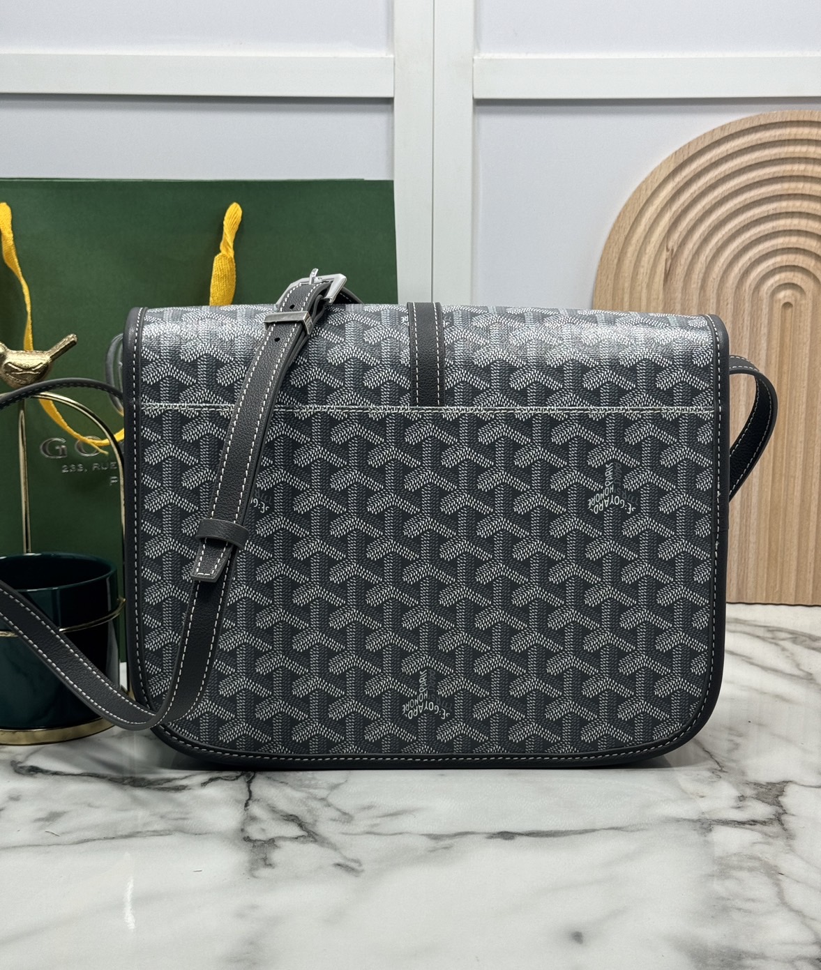 ORI | สลับแท้ GOYARD Belvedere MM Bag 29cm กระเป๋าสะพายทรงแมสเซ็นเจอร์แบรนด์หรูสัญชาติฝรั่งเศส หนังแท้ แคนวาสแท้อย่างดี