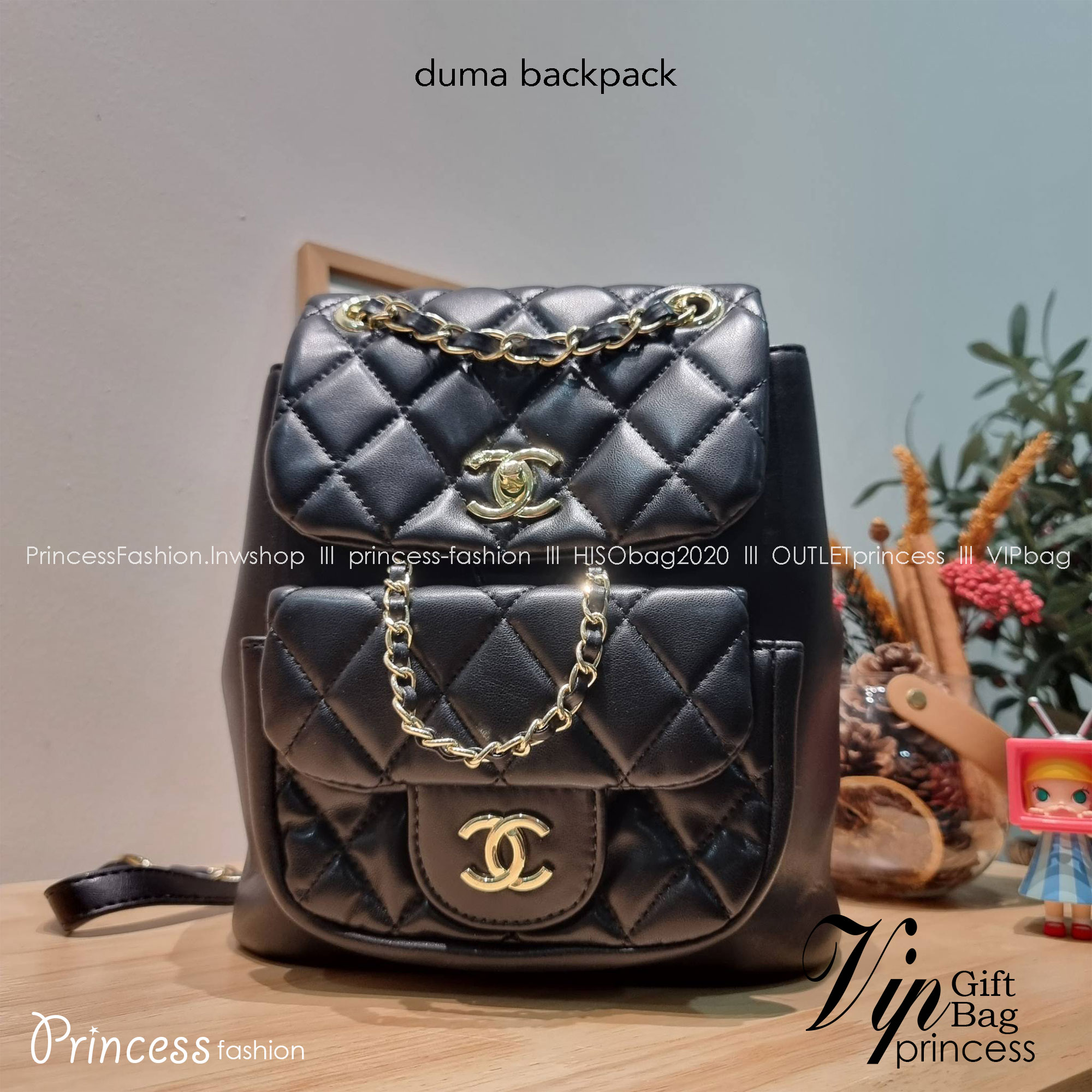 CHANEL duma backpack Black กระเป๋าเป้ ไซส์น่ารัก รูปทรงทันสมัย วัสดุหนังแกะสัมผัสนิ่ม ดีเทลความสวยมากมาย