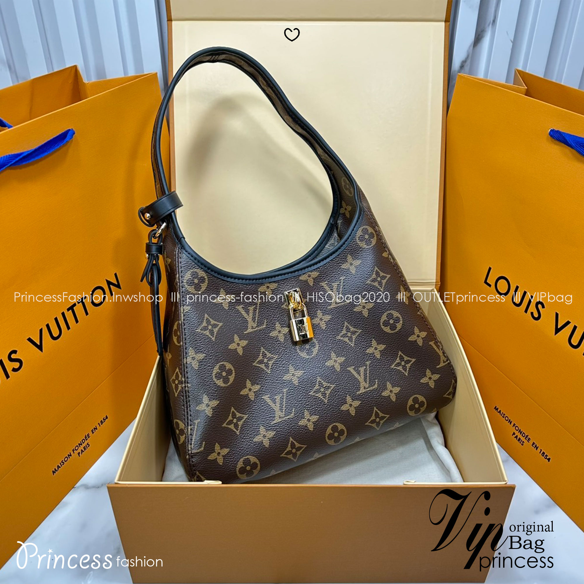 ORI หนังแท้ | LV The Drop PM Bag กระเป๋าสะพายทรงโฮโบ หูจับในตัว โมโนแคนวาสดีไซน์ใหม่ ที่กำลังได้รับความนิยม รูปทรงใช้งานง่าย คล่องตัว สะพายไหล่ได้หรูหราตามแบบฉบับแบรนด์