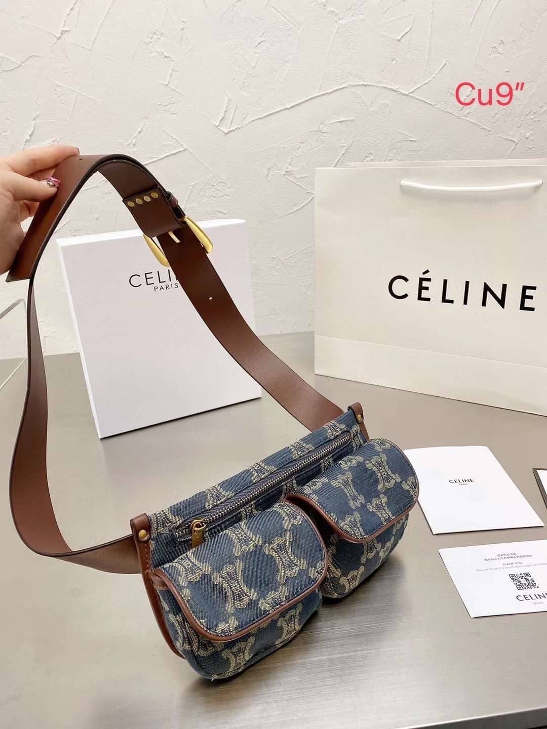 CELINE Macadam Denim Belt Bag / Celine Denim waist bag / Celine Denim Belt Bag กระเป๋าคาดอก/คาดเอวเซลีน งานผ้าแคนวาสเดนิมอย่างดี ใช้งานทน สายหนัง ภาพถ่ายจากงานขายจริง คุณภาพเทียบแท้ ใช้งานต่างประเทศได้