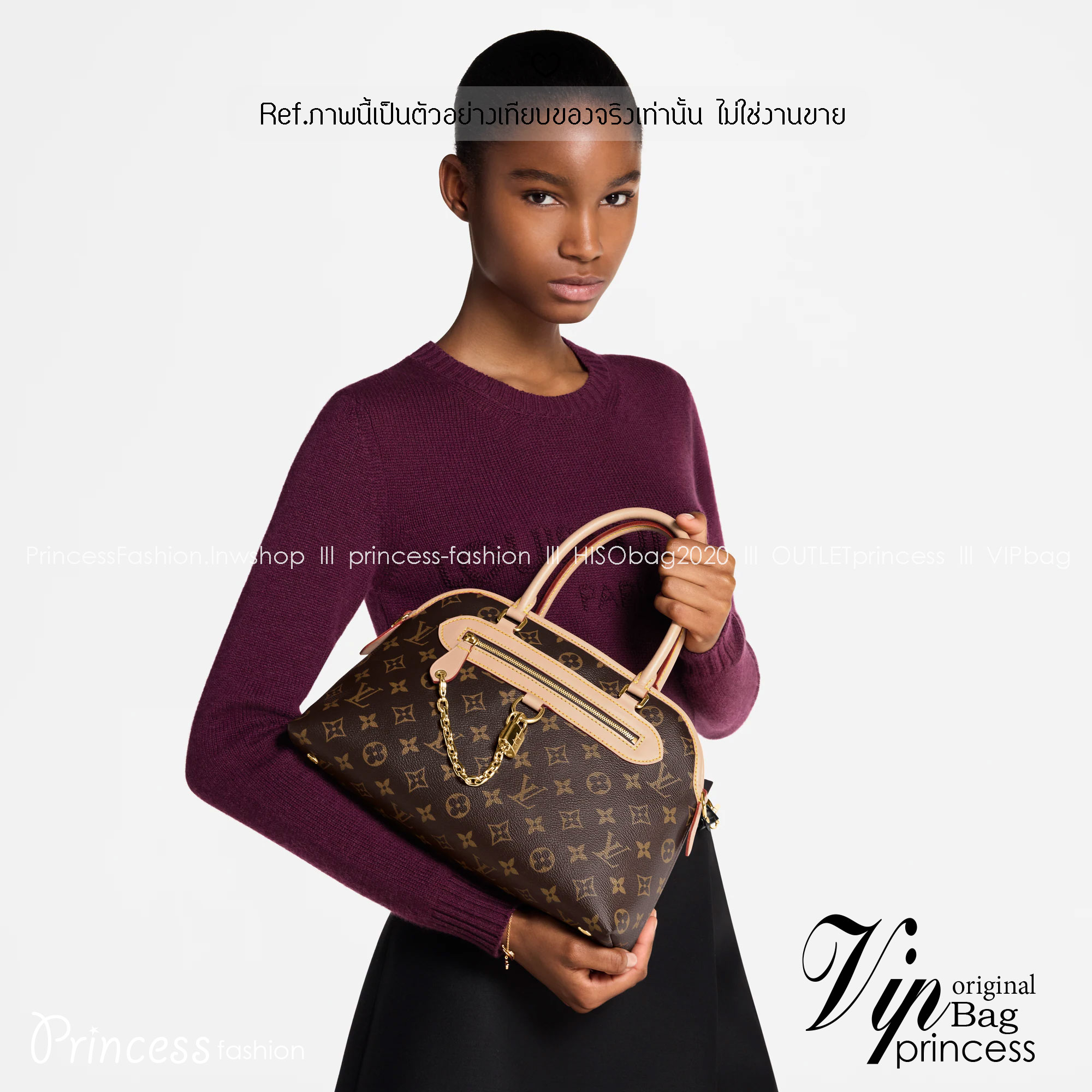 TOP ORI หนังแท้ | LV Ever More PM Monogram canvas กระเป๋าสะพายดีไซน์วินเทจ หูจับในตัว สวยหรู คลาสสิคตลอดกาล