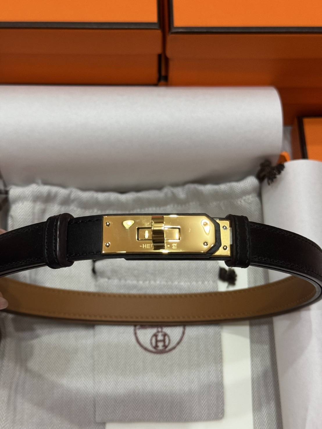 TOP ORI | Hermes Kelly 18 belt leather เข็มขัดแอเมสเกรดเทียบแท้ หนังแท้ full box set