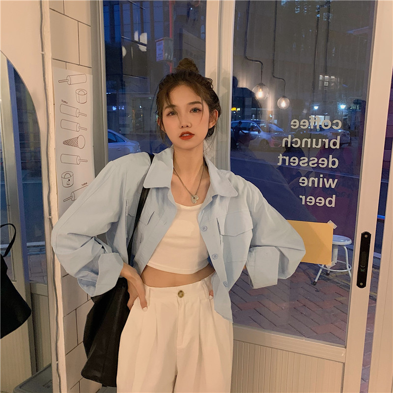 พร้อมส่ง 🩰🍅 Wita tops เสื้อคลุมเชิ้ตแขนยาวทรงครอป (IN36935)