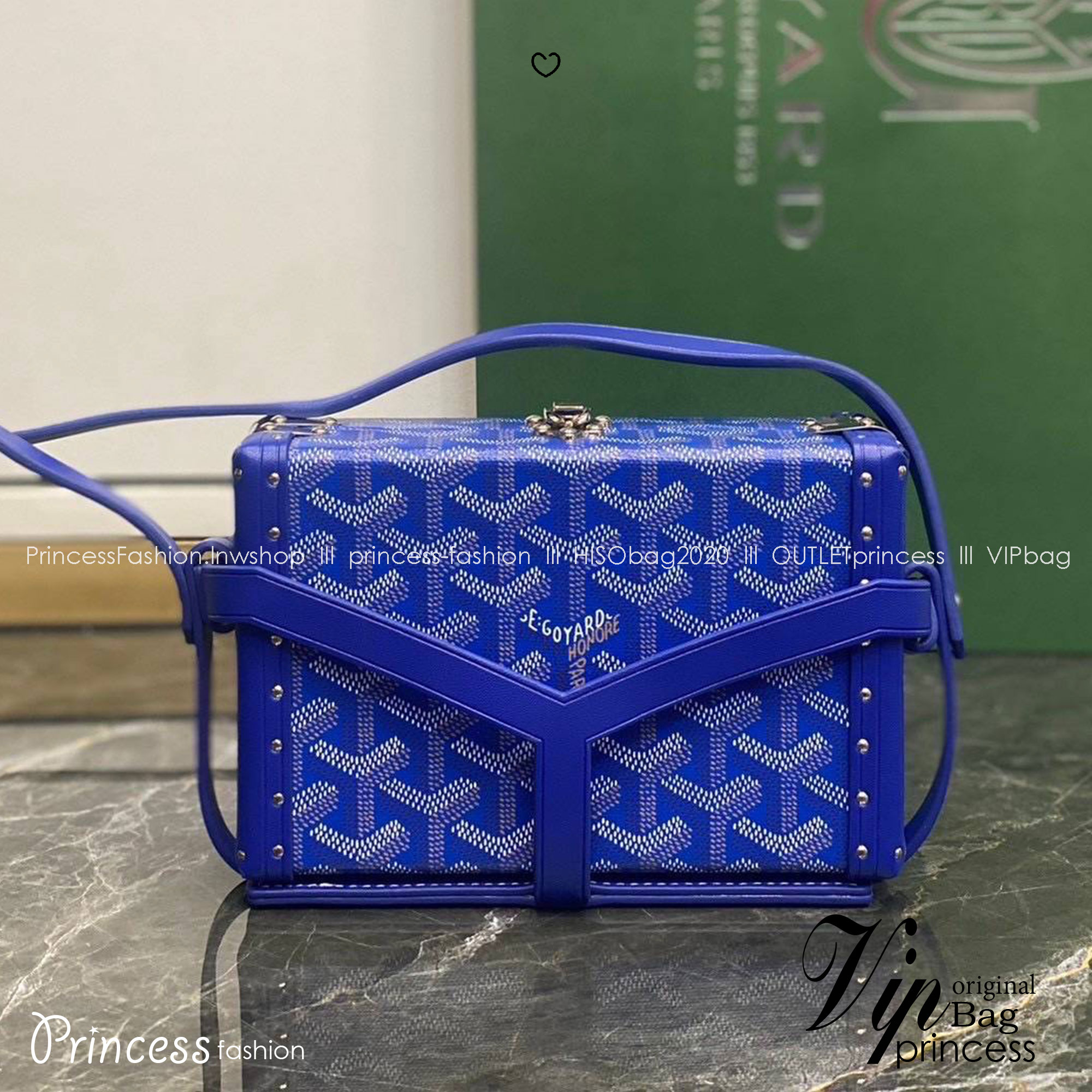 ORI หนังแท้ | Goyard Minaudière Trunk Bag กระเป๋าสะพายทรงแมสเซ็นเจอร์ เป็นคลัตช์ได้ในใบเดียว น้ำหนักเบา ทรงกล่องดีไซน์ใช้งานง่าย สวยหรู