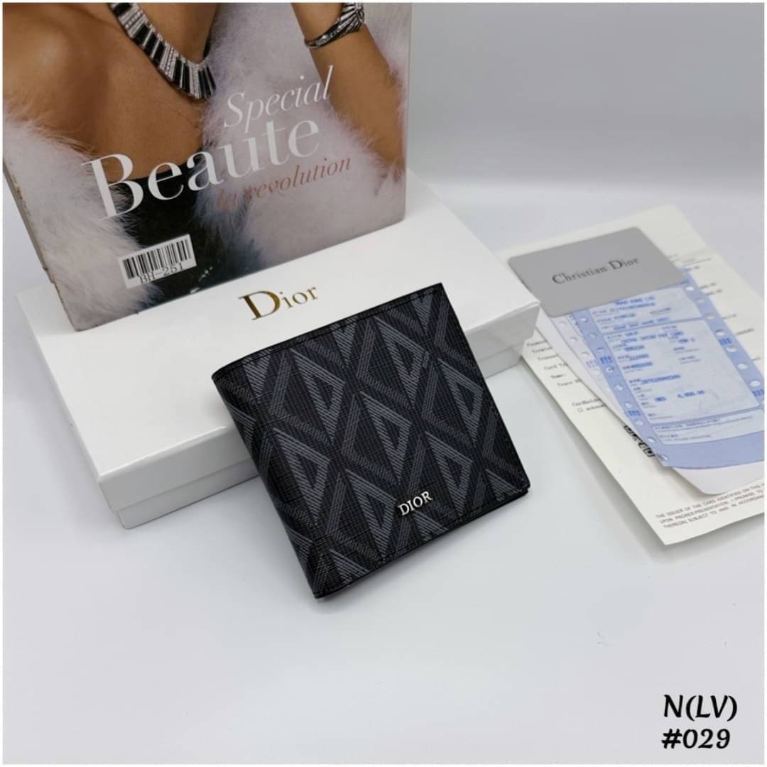 DIOR Vertical Long Wallet / CD Diamond Wallet Canvas กระเป๋าสตางค์ผู้ชาย พร้อมส่งที่ไทย ภาพสินค้าถ่ายจากงานขายจริง ใช้งานต่างประเทศได้