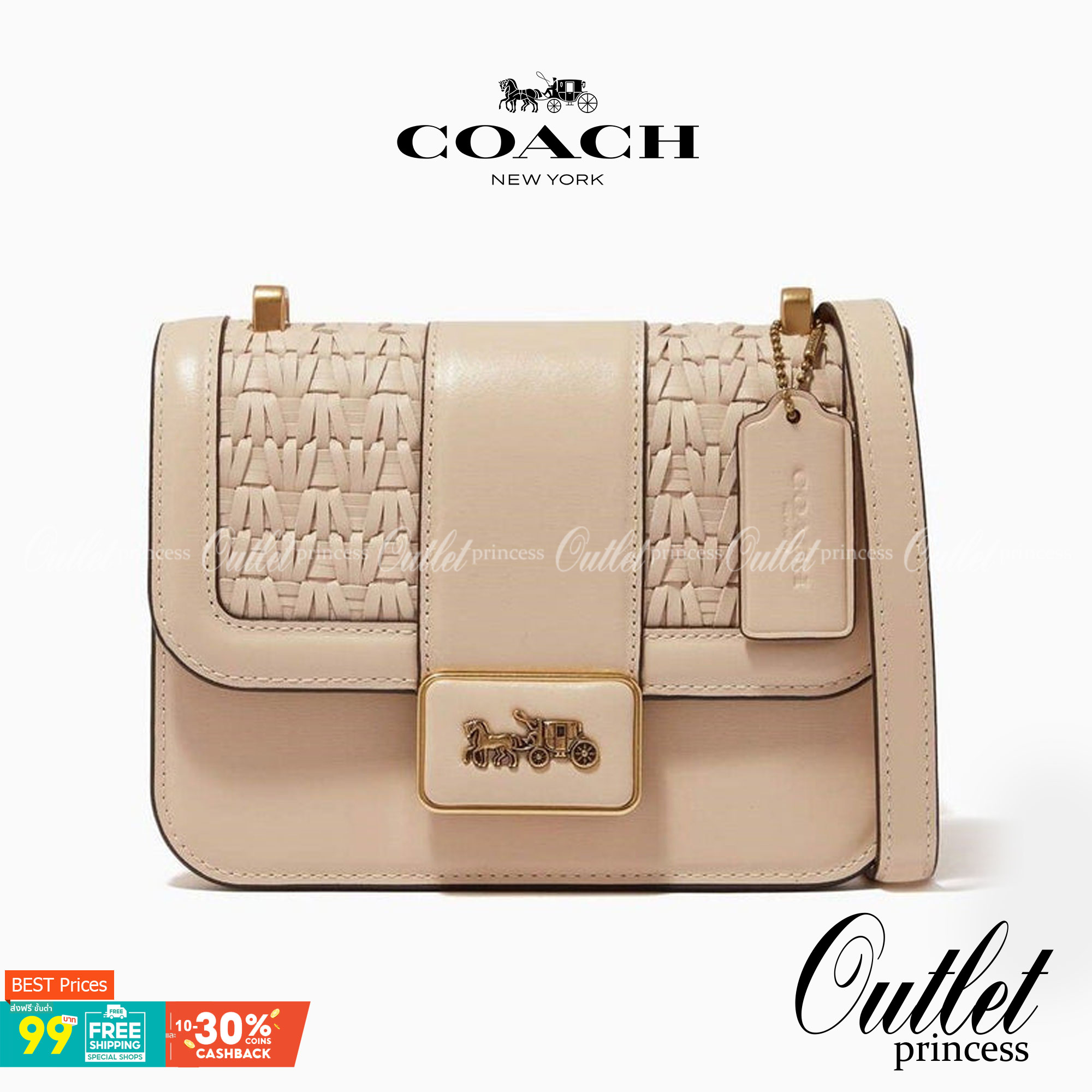 น้องสวย คุณภาพแน่นอีกแล้วจร้าา! COACH ALIE SHOULDER BAG 18 WITH WEAVING ((C2587)) พร้อมส่งความสวย! กระเป๋าสะพายครอสบอดี้ร์หรือสามารถทบเป็นสายคู่ใช้แบบหิ้วหรือคล้องไหล่ได้ด้วย หนังแท้อย่างดีสวยงามค่ะ ด้านหน้าทำหนังแบบสานได้คลาสสิคค่ะ
