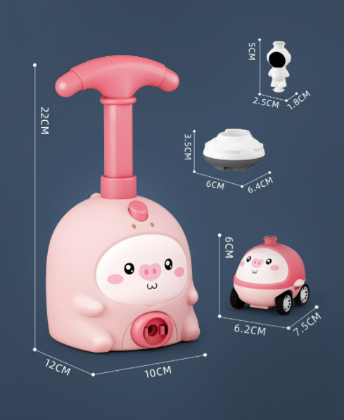 ของเล่นเด็กฐานส่งรถลูกโป่งหมูน้อยนักบินอวกาศ
