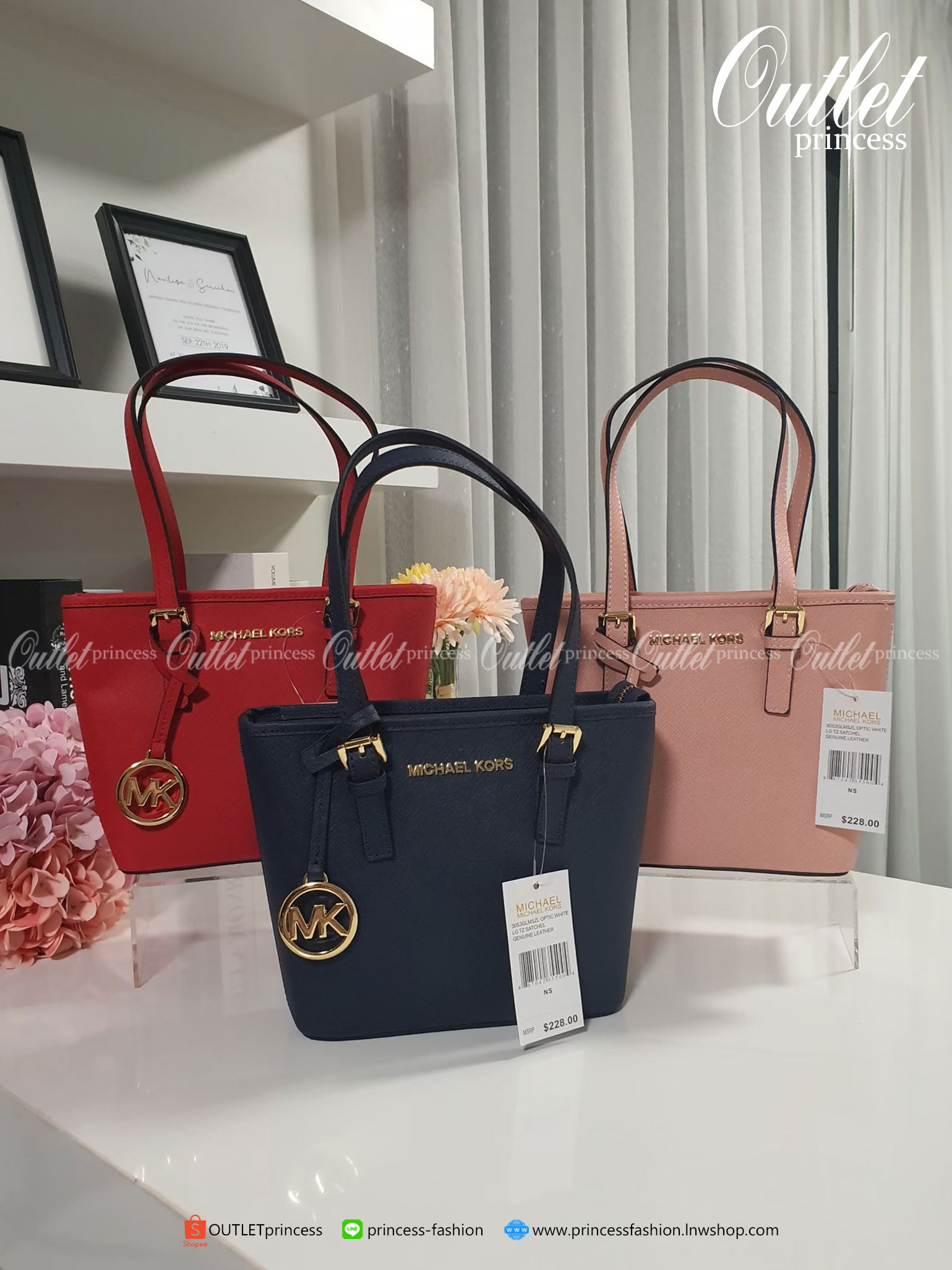 ของแท้ 100% Micheal Kors Genuine Leather Mini Tote Bag