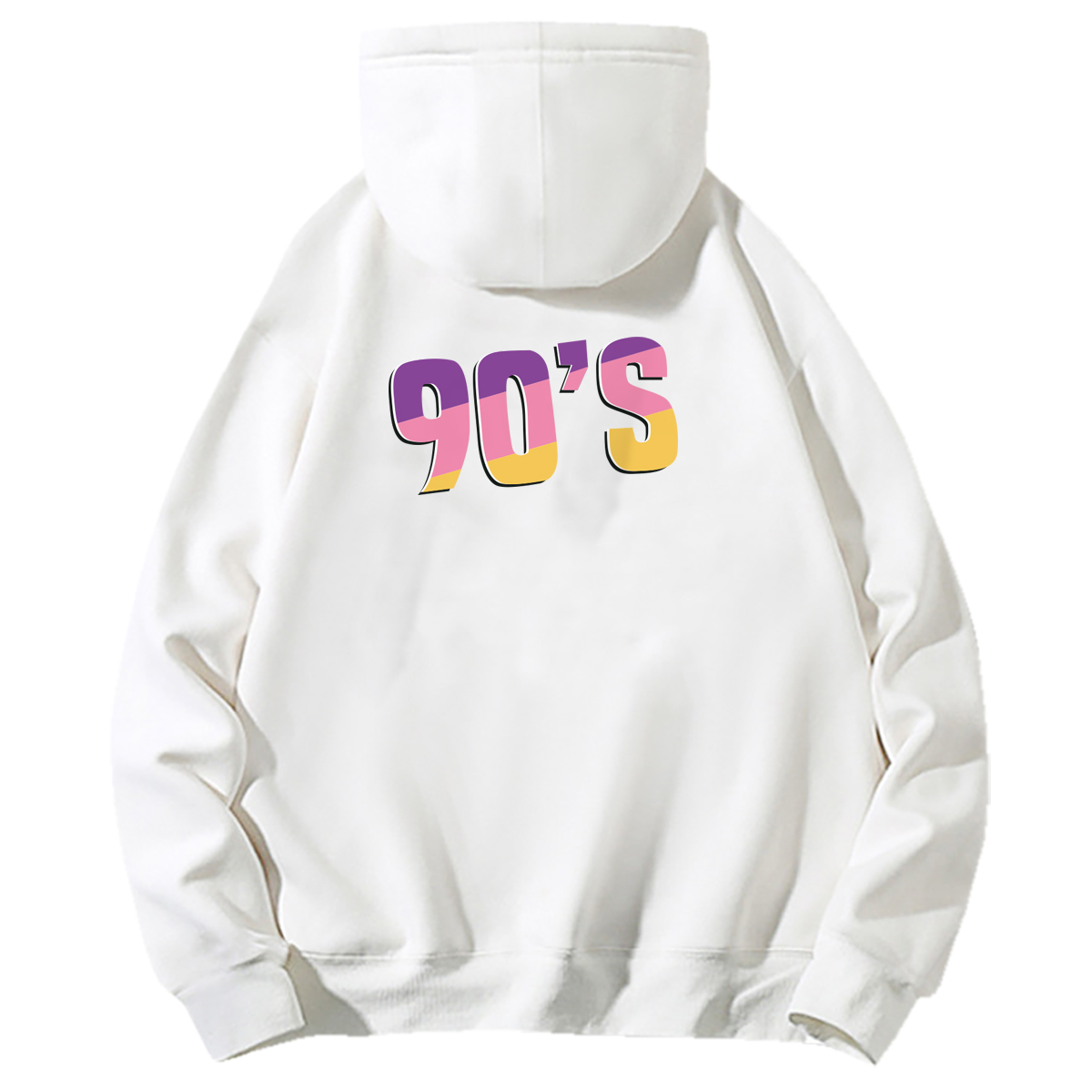 77DESIGN เสื้อฮูด วัยรุ่น 90s สีขาว
