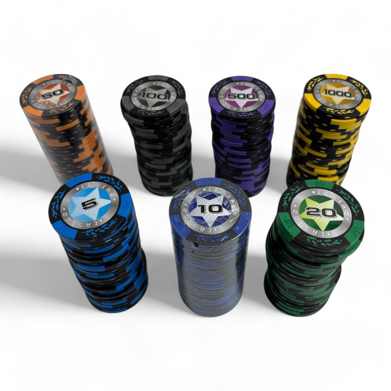 ชิปโป๊กเกอร์เกรดพรีเมี่ยมCASINO แบบแยกเหรียญ น้ำหนัก14g.(Chip poker)