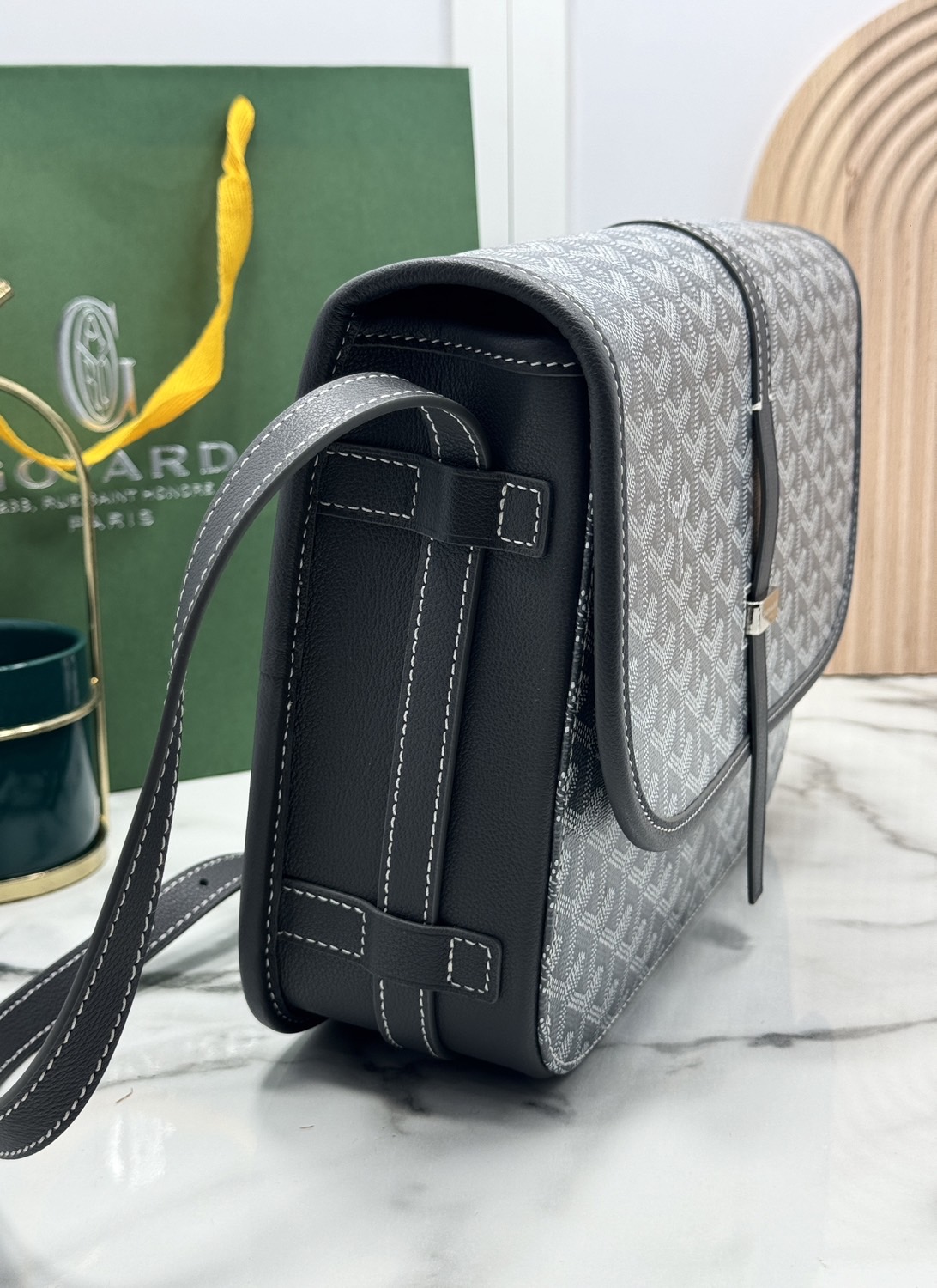 ORI | สลับแท้ GOYARD Belvedere MM Bag 29cm กระเป๋าสะพายทรงแมสเซ็นเจอร์แบรนด์หรูสัญชาติฝรั่งเศส หนังแท้ แคนวาสแท้อย่างดี