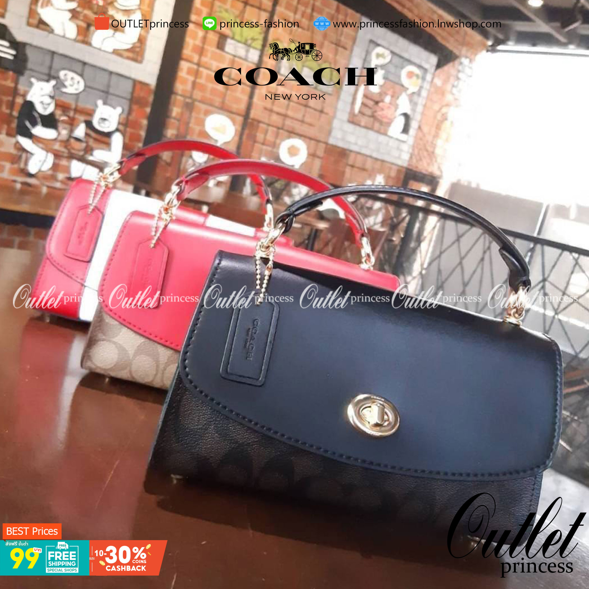 COACH TILLY SATCHEL 23 IN SIGNATURE CANVAS ((C1802//C1439/C1435)) กระเป๋า crossbody สวยหรู ขนาดใหม่ พร้อมสีมาใหม่!! ดีไซน์ย้อนยุค วัสดุหนังแคนวาสเคลือบลายสลับหนังแท้ มาพร้อมหูจับในตัว และสาย crossbody ปรับได้ตามตัว เปิด-ปิดด้วยตัวบิดล็อค ภายในโล่ง บุกำมะห