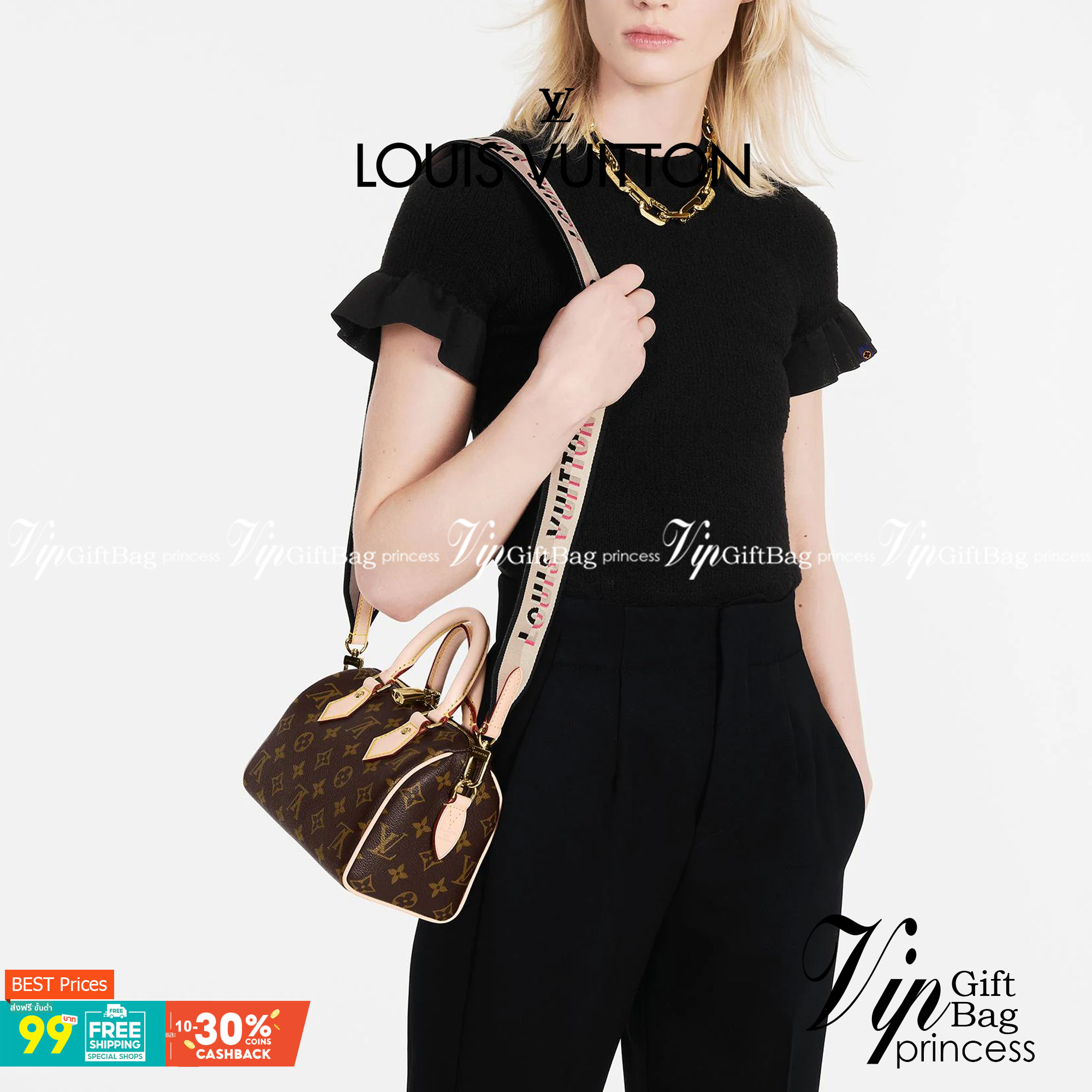 หนังแท้ LOUIS VUITTON POCHETTE SPEEDY BANDOULIÈRE 20 มาพร้อมสายผ้า มีให้เลือก2 สี ถ่ายสดจากสินค้าจริง ขนาดน่ารัก เป็น every look ที่หรูหรามากค่าา