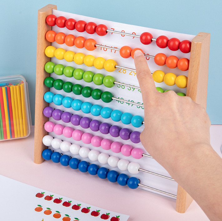 ลูกคิด10หลักแนวตั้งขาตั้งไม้