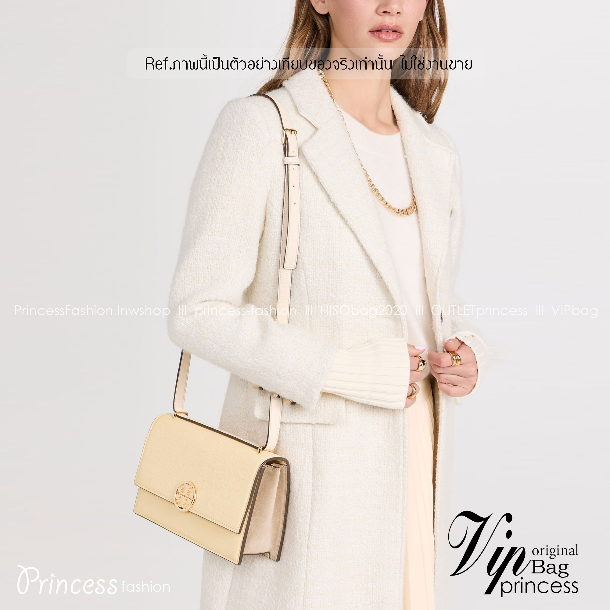 TORY BURCH MILLER LEATHER SHOULDER BAG กระเป๋าสะพายสวยหรู ผู้ดีทุกสี สายถอดได้ ถือเป็นคลัชได้ เกรดออริ สลับแท้ 1:1 ใช้งานต่างประเทศได้